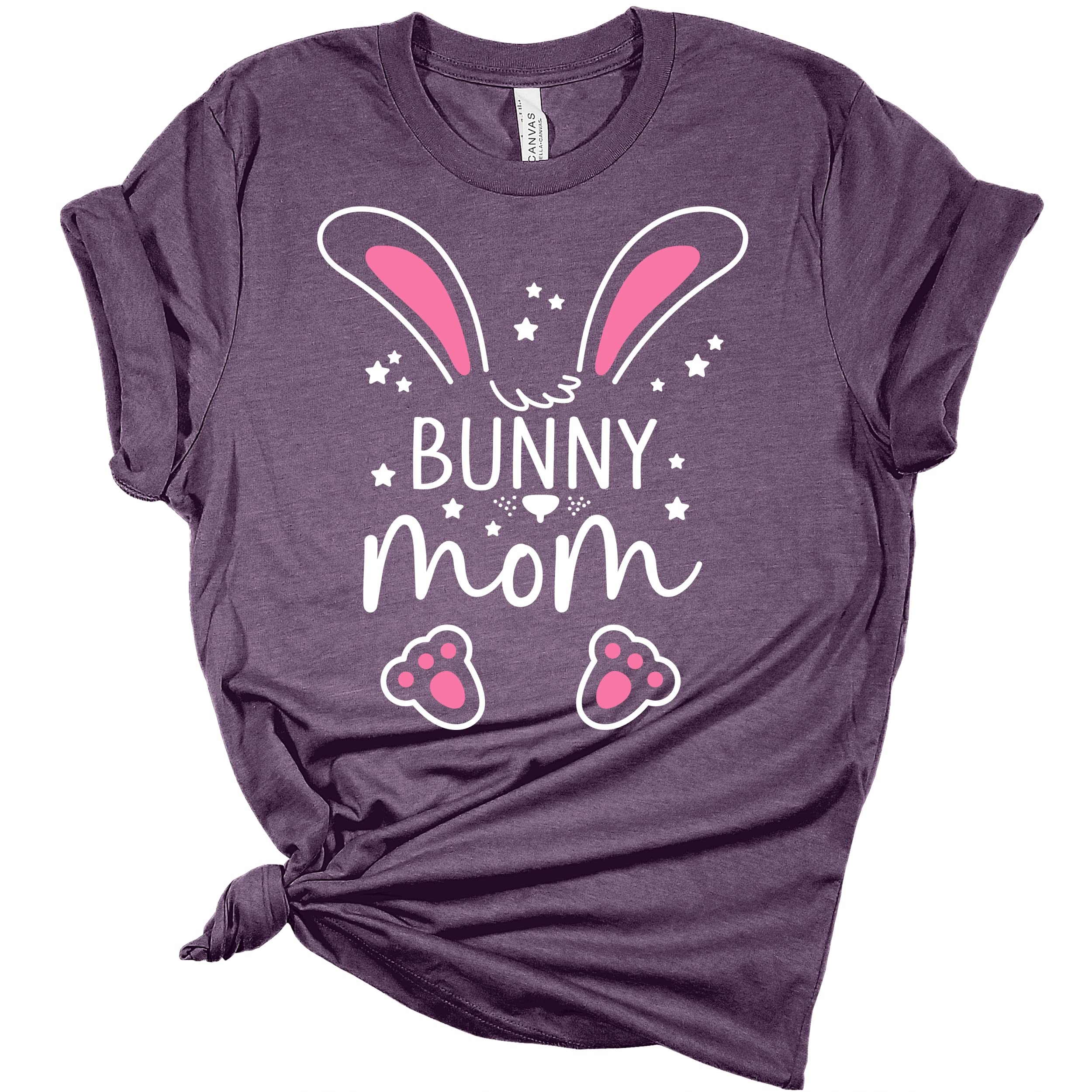 Easter Bunny Women's Cute Bella T-Shirt - Bunny Mom Graphic Tee for Easter Celebrations & Spring Outfits
