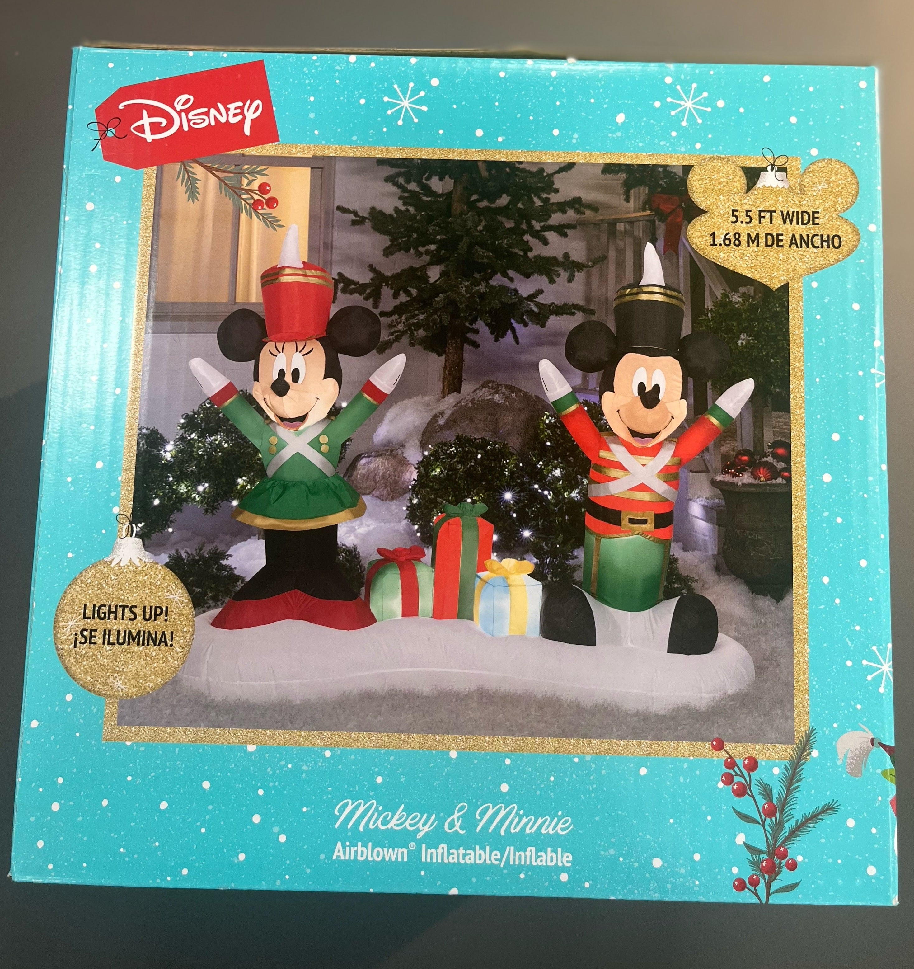4.5' Airblown® Mickey Mouse and Minnie Mouse Christmas Inflatable Decor - Toy Soldier Design for Holiday Yard Decoration & Outdoor Party Decorations