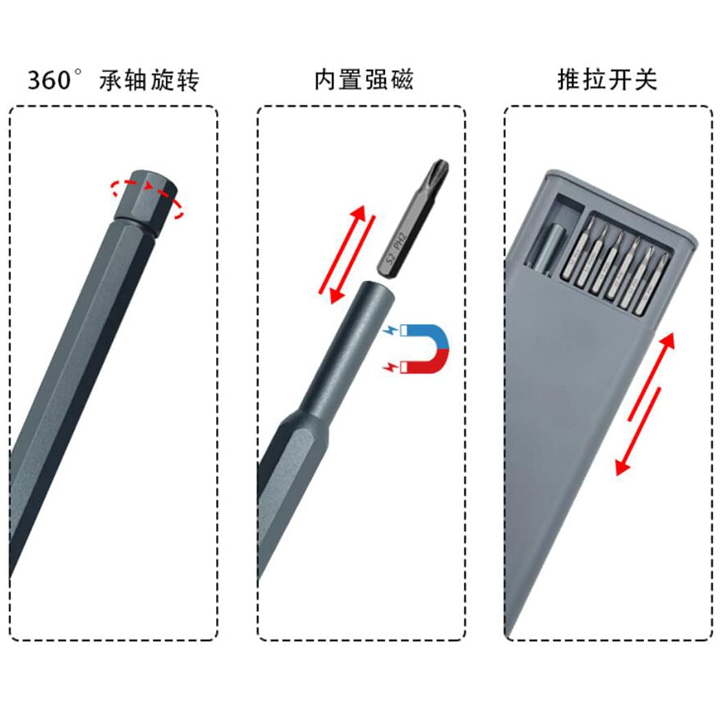 25 in 1 Precision Screwdriver Set with S2 Steel Bits - Professional Phone, Camera, Computer & Watch Repair Tool Kit (Grey) - Perfect for Electronics Repair, DIY Projects & Home Maintenance
