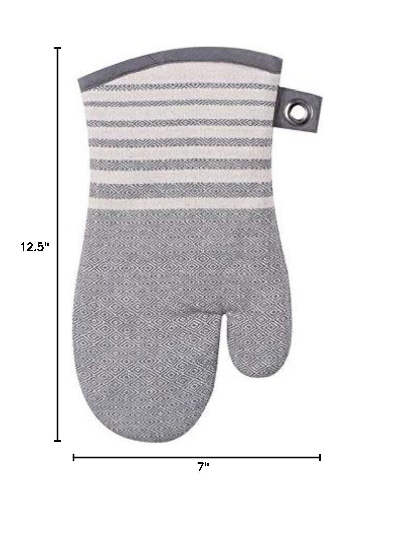 Premium Kay Dee Graphite Cotton Oven Mitt - Heat Resistant Kitchen Glove for Baking, Grilling & Cooking (1-Pack) - Perfect for BBQs, Baking Cookies & Handling Hot Pots
