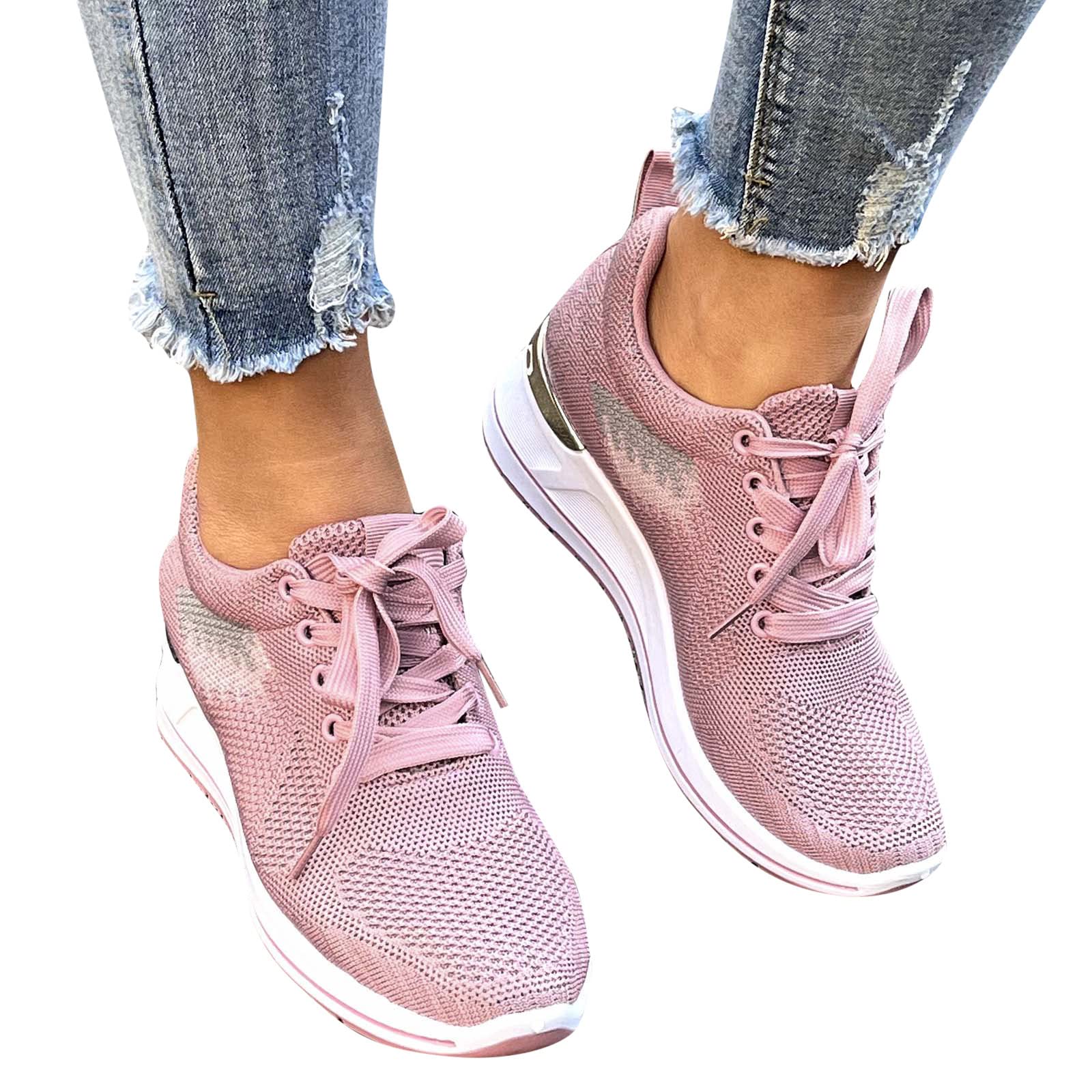 Women's Breathable Mesh Wedge Trainer Sneakers - Comfortable Walking, Running & Fitness Shoes for Outdoor & Casual Wear | Perfect for Gym, Jogging & Daily Activities