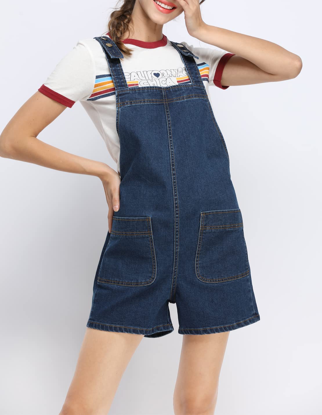 Women's Casual Denim Overalls with Adjustable Straps - Loose Fit Baggy Jumpsuit Romper Pants & Jean Shorts for Everyday Wear, Street Style & Summer Outfits