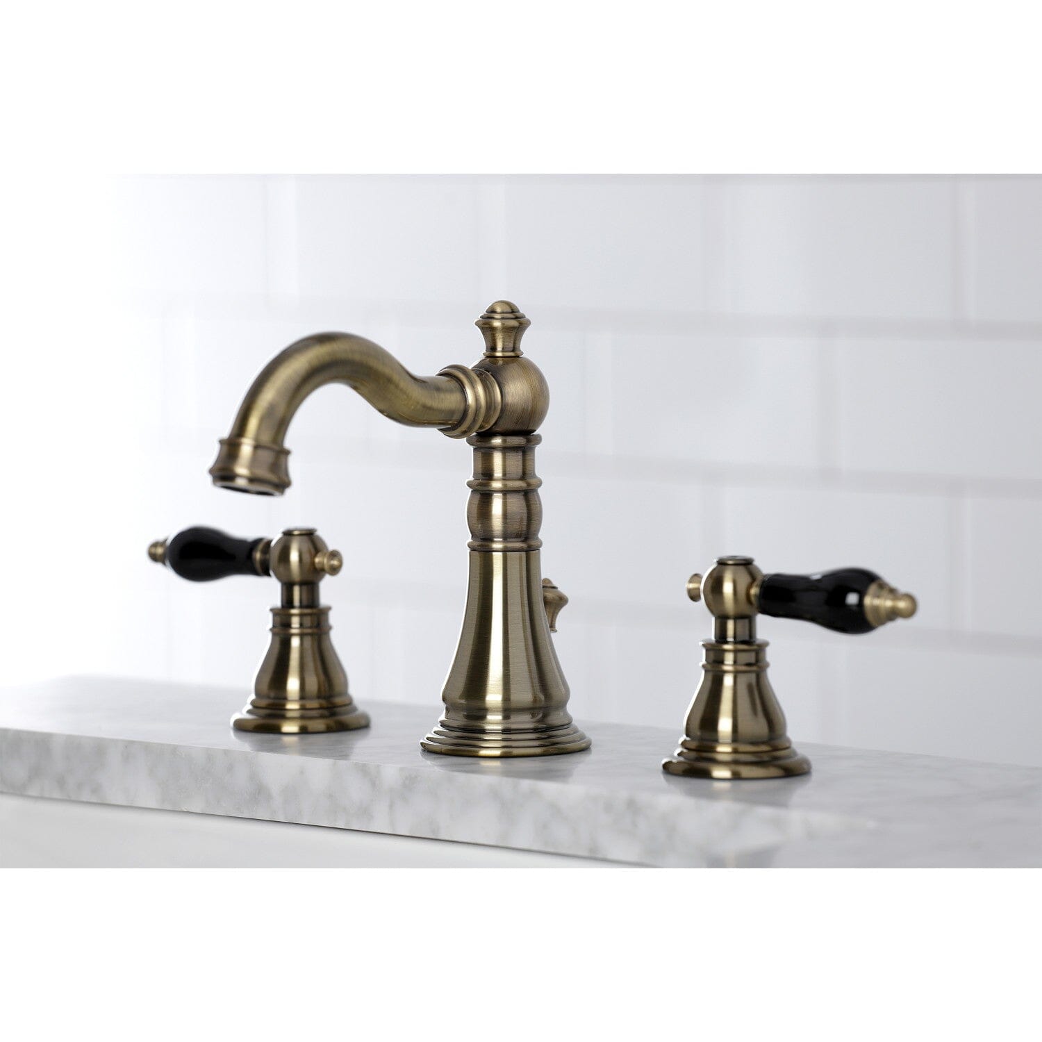 Duchess Two-Handle 3-Hole Widespread Bathroom Faucet with Brass Pop-Up Drain - Elegant Deck Mount Sink Faucet for Modern Bathrooms & Powder Rooms