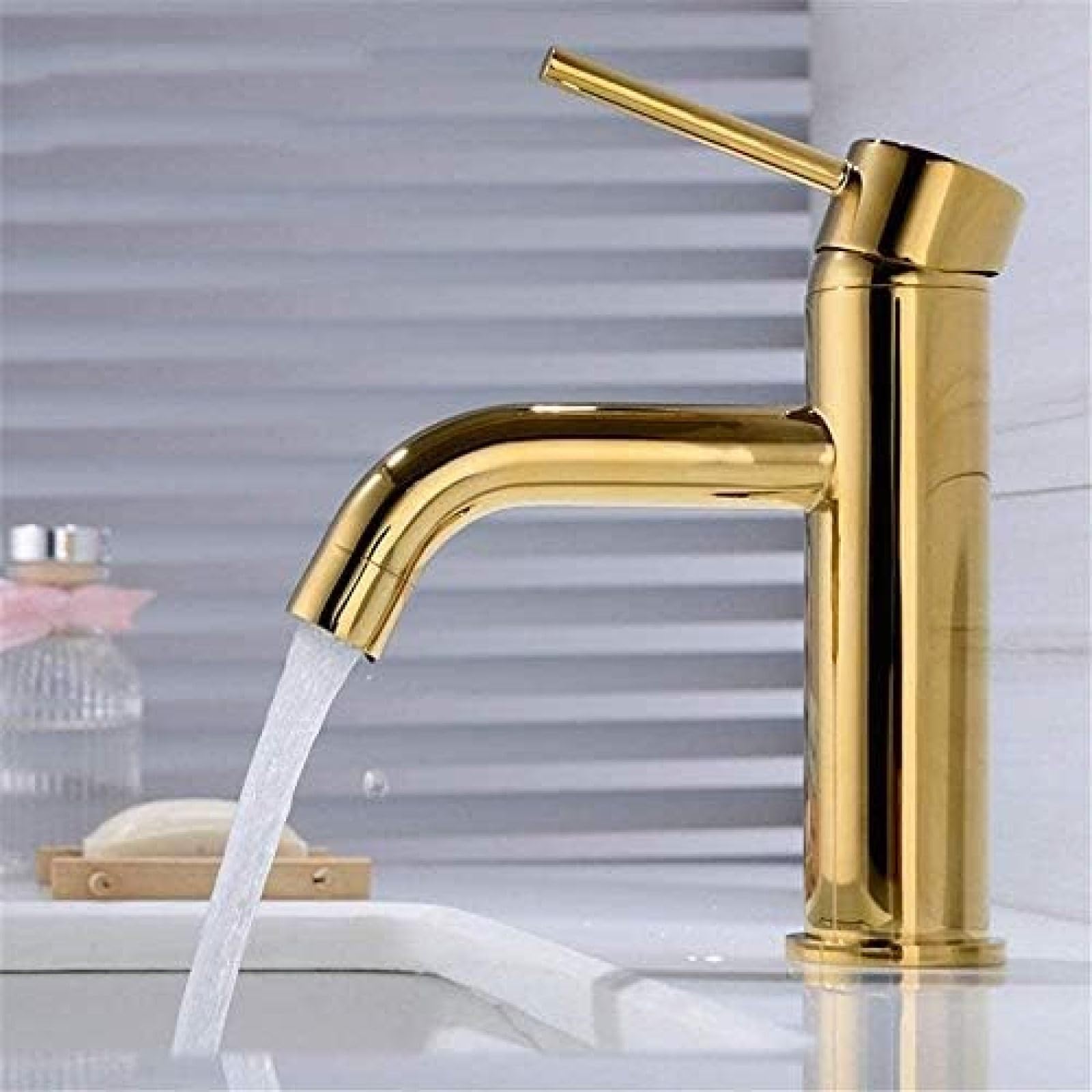 CRJUS Gold Kitchen Faucet - Modern Mixer Tap with Hot & Cold Water for Sink - High-Quality Basin Faucet for Kitchen and Bathroom - Perfect for Cooking, Washing Dishes, and Home Renovation