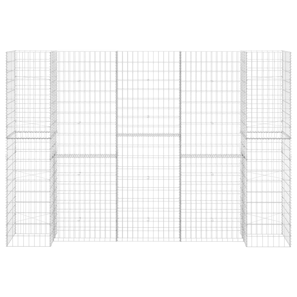 H-Shaped Gabion Planter Steel Wire - Outdoor Garden Stone Basket Planter, Raised Vegetable Bed & Retaining Wall Cage (223.6