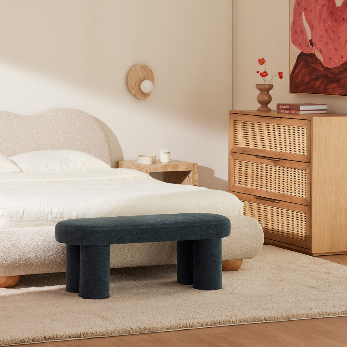 Charlie Fabric Bench - Stylish and Comfortable Upholstered Bench for Living Room, Bedroom, or Entryway | Perfect for Seating, Storage, and Home Decor