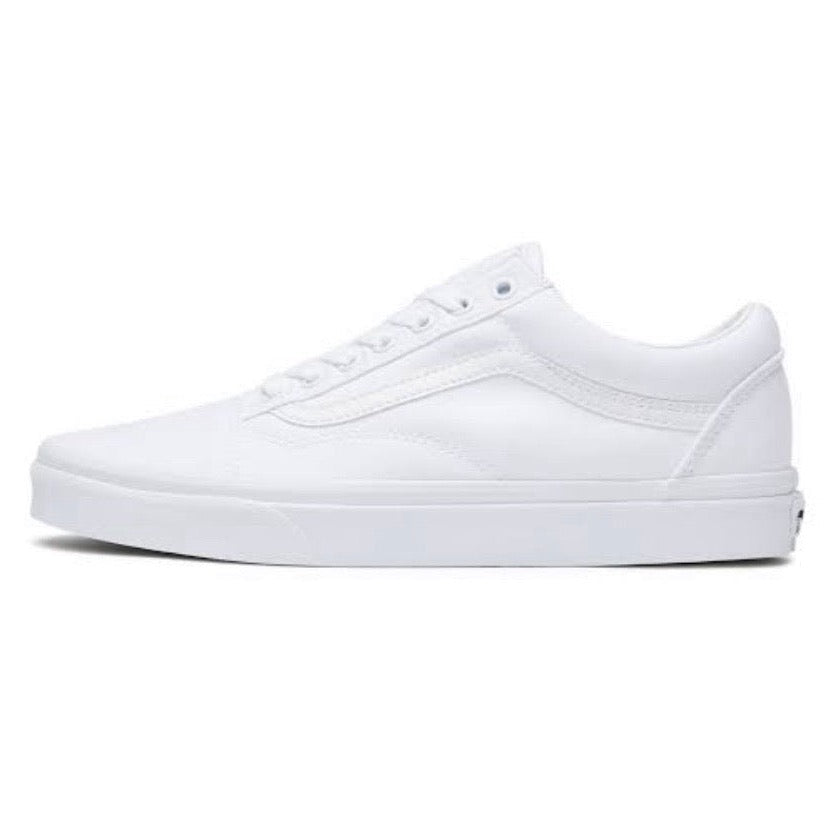 Vans Old Skool True White Sneakers - Classic Skate Shoes for Men & Women | Perfect for Casual Wear, Street Style & Skateboarding
