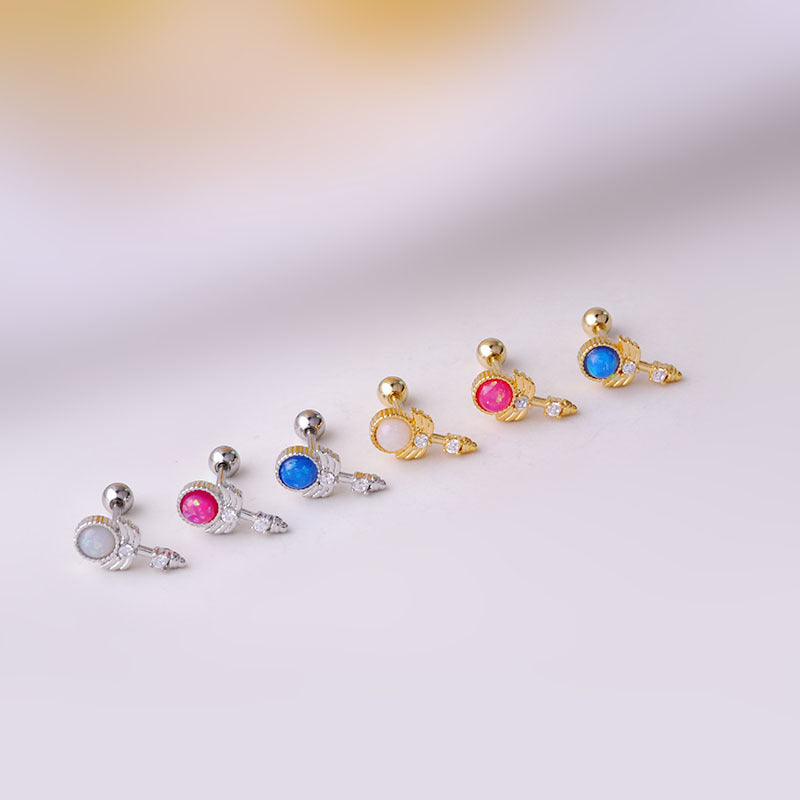 20G Neon Magic Wand Helix Stud Earrings for Women | Hypoallergenic Stainless Steel Cartilage Piercing Jewelry | Perfect for Parties, Raves & Everyday Wear