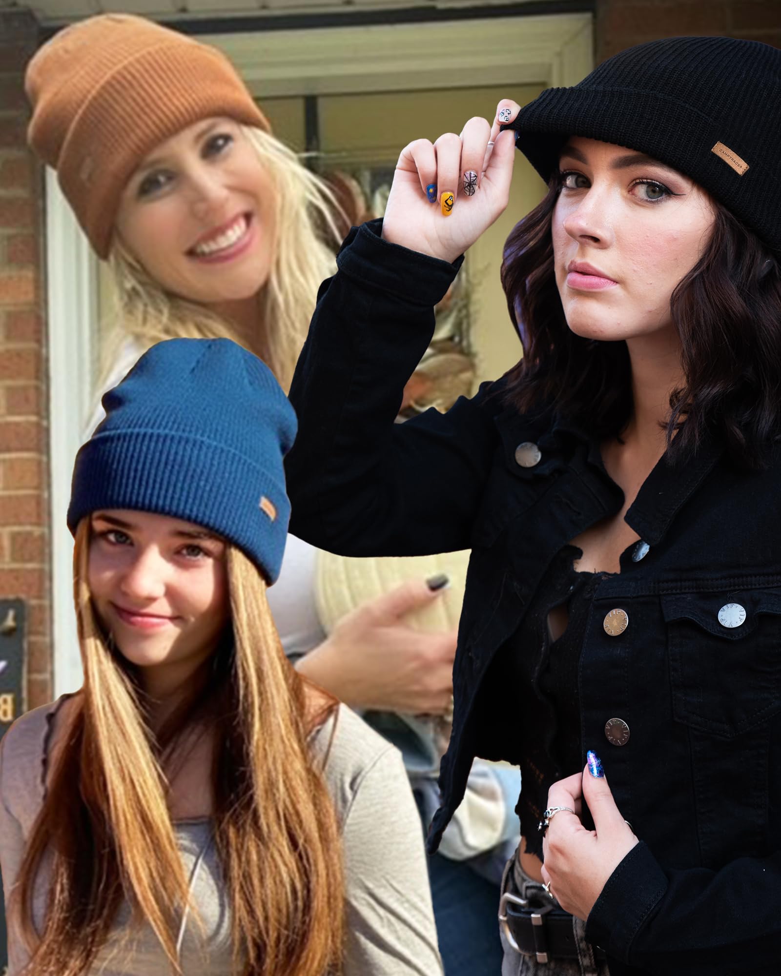 Camptrace Slouchy Beanie Hat for Women & Men - Warm Knit Cuffed Winter Hat for Skiing, Snowboarding & Outdoor Activities