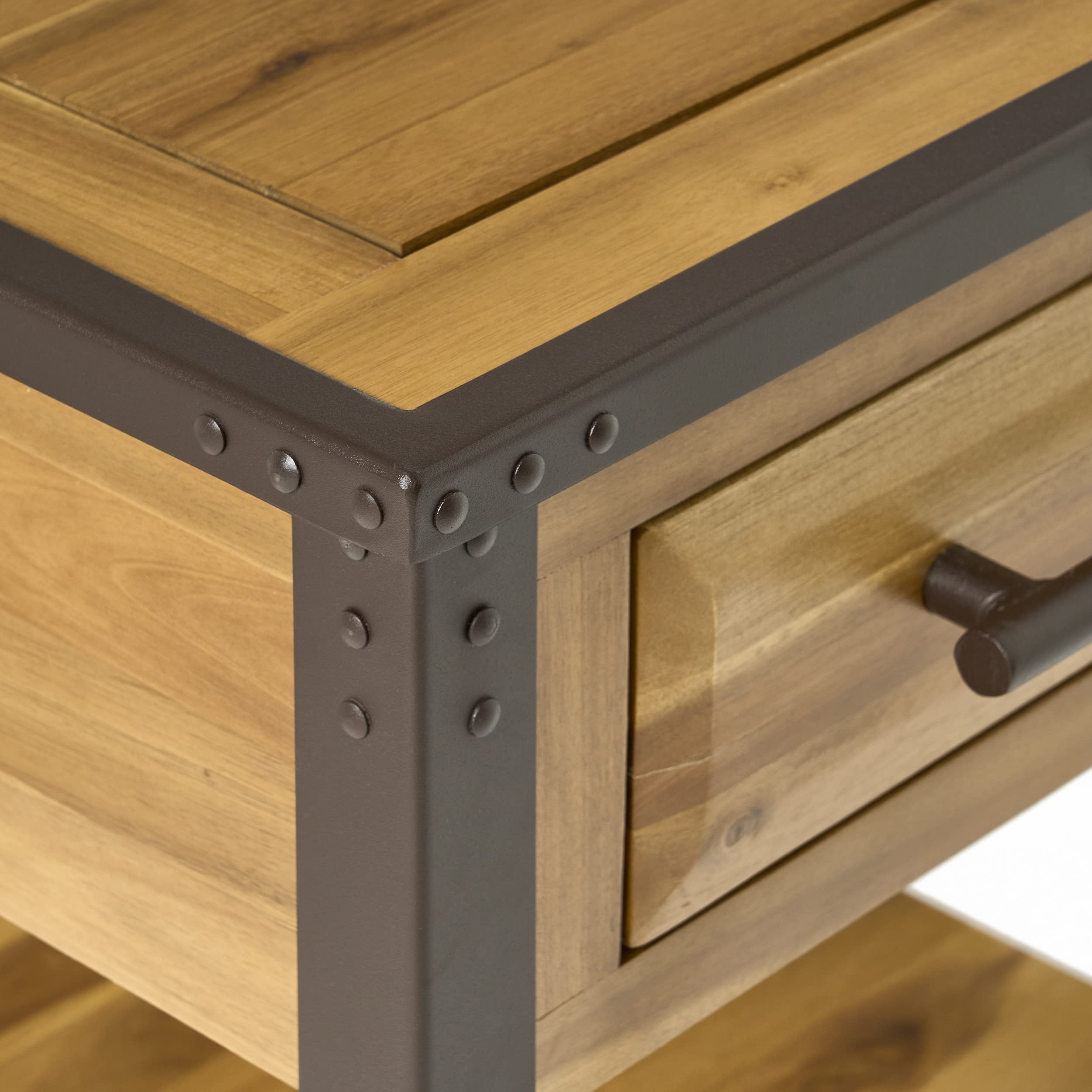Christopher Knight Home Luna Acacia Wood One Drawer End Table, Natural Stain - Stylish Nightstand for Bedroom, Living Room & Office Furniture