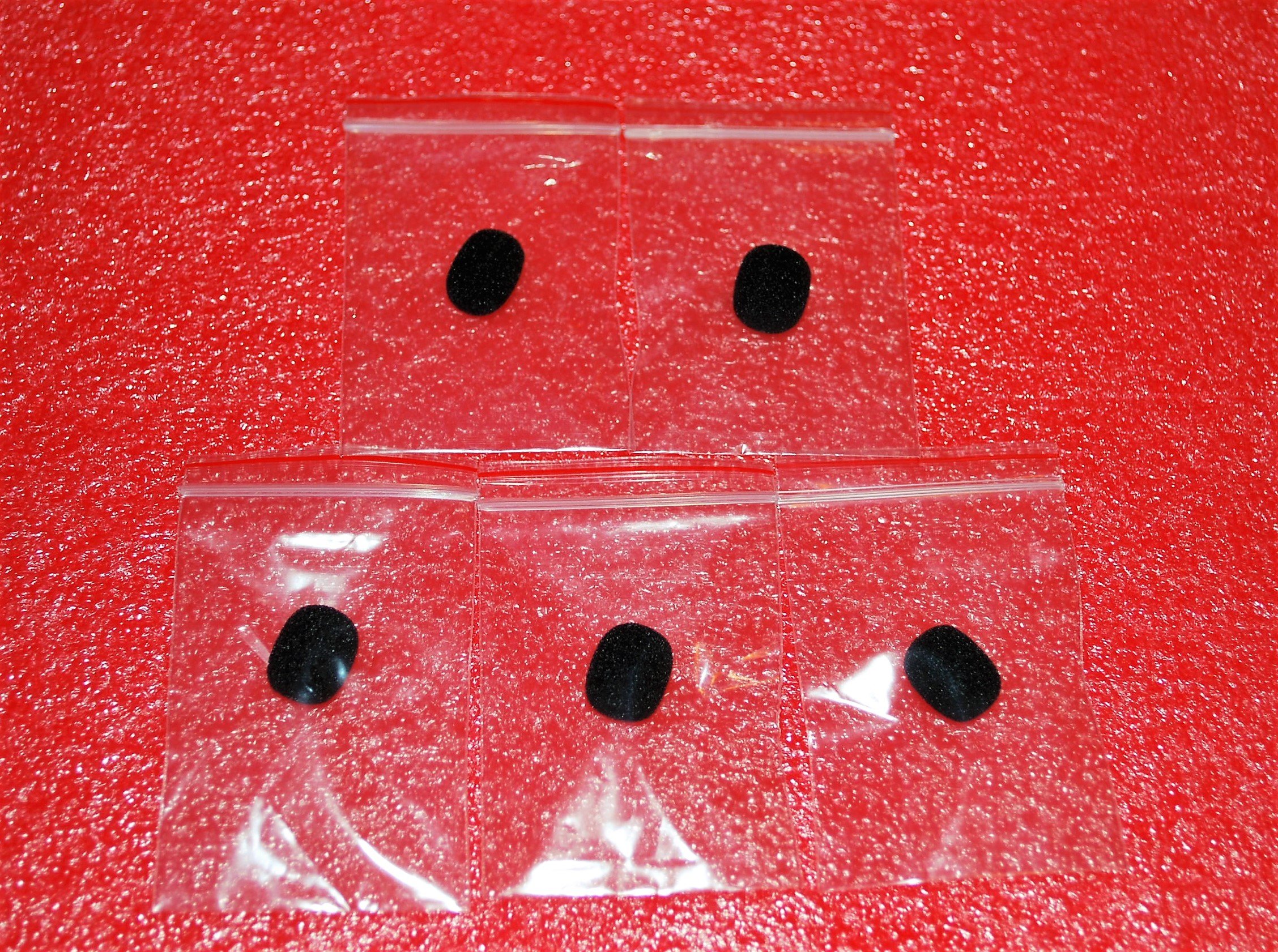 5 Pack Mini Black Foam Windscreens for Headset & Lapel Microphones - Reduce Wind Noise for Podcasting, Interviews & Outdoor Recording