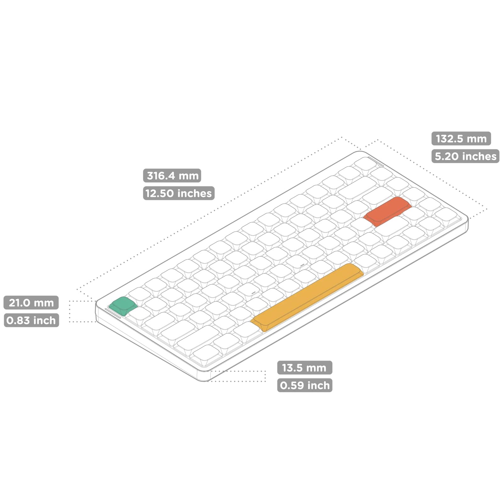 Nuphy Air75 V2 75% Compact Wireless Mechanical Keyboard - Bluetooth 5.1/2.4G/USB-C RGB Backlit, Gateron Moss Tactile Switches, Compatible with Windows/Mac/Linux (White) - Perfect for Office Work, Gaming & Programming