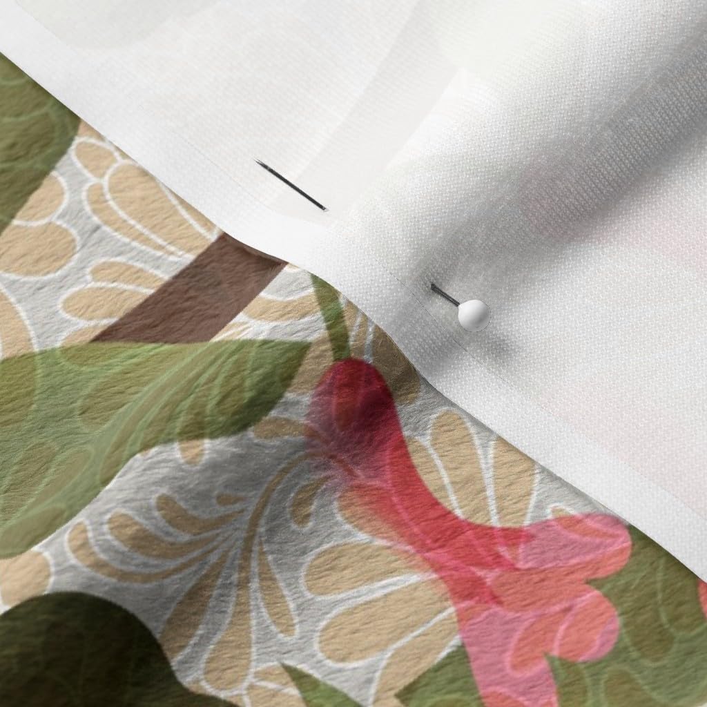 Autumn Pomegranates with Chickadees Printed Minky Fabric Fat Quarter - Soft Plush Fabric for Baby Blankets, Quilt Backing & Sewing Projects - Perfect for Nursery Decor, DIY Crafts & Cozy Home Textiles