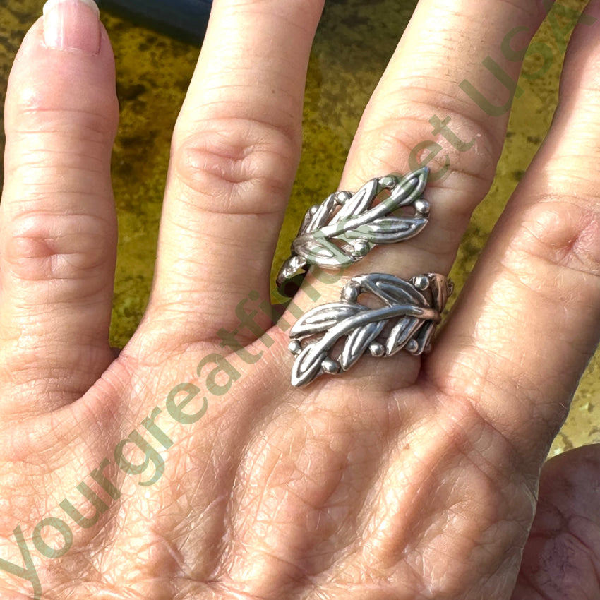Vintage Mexican Sterling Silver Bypass Ring - Handcrafted 1960s Jewelry for Women | Perfect for Boho, Retro & Special Occasion Outfits