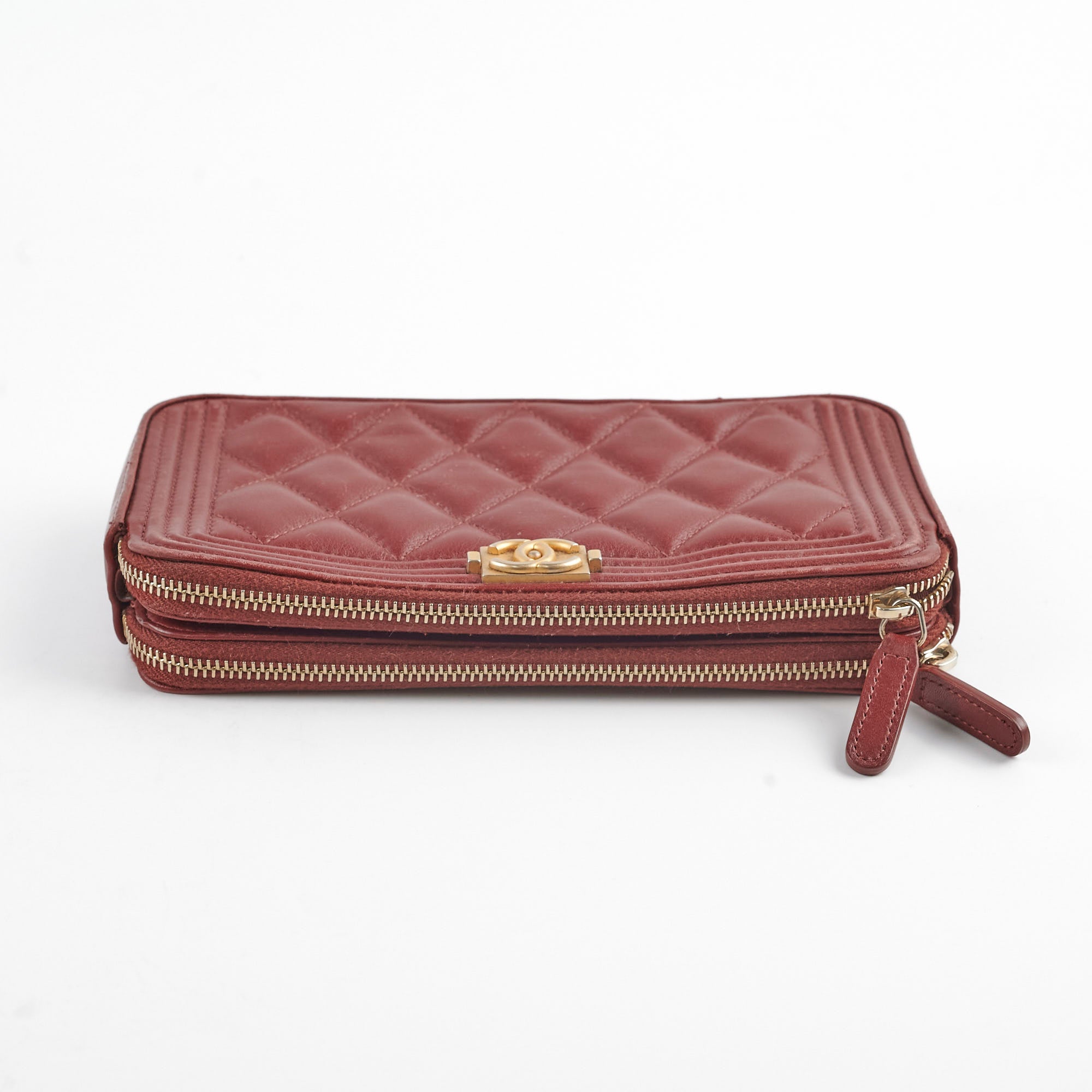 Chanel Boy Long Wallet in Burgundy - Luxury Leather Wallet for Women, Perfect for Everyday Use & Special Occasions