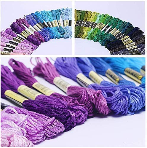LOVIMAG Premium Rainbow Color Embroidery Floss - 100% Cotton Cross Stitch Threads for DIY Bracelets, Handmade Crafts, Sewing Projects - Perfect for Scrapbooking, Needlework & Gift Making
