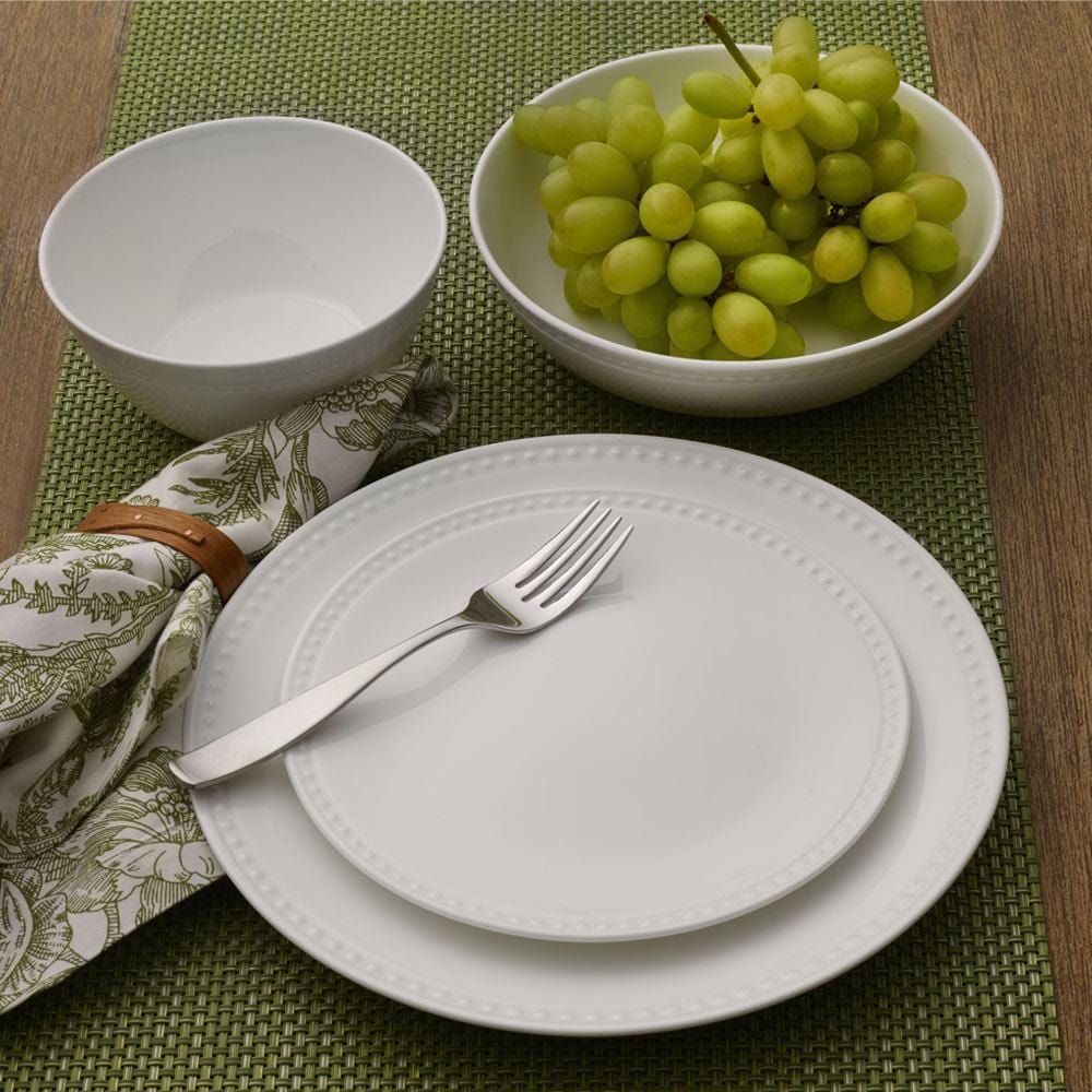 Loria 16-Piece Dinnerware Set with Pasta Bowls - Service for 4 People | Elegant Tableware for Family Dinners & Entertaining Guests