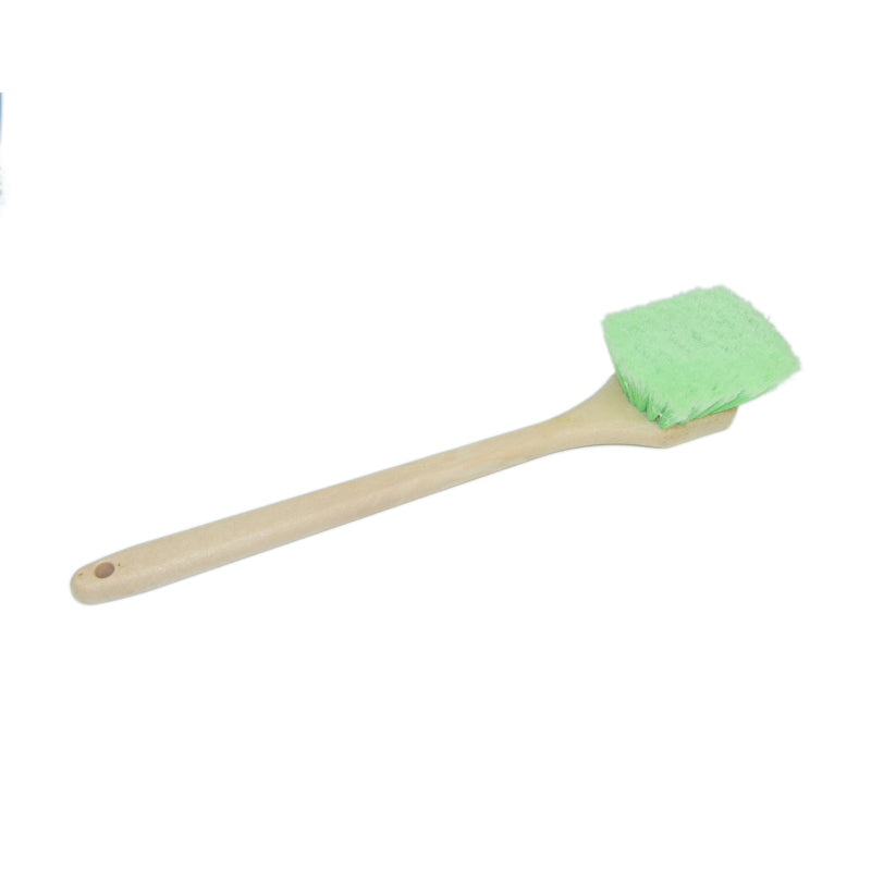 Long Handle Feathered Bristle Scrub Brush - Heavy Duty Cleaning Brush for Kitchen, Bathroom, Tiles & Grout - Perfect for Deep Cleaning Pots, Pans, Sinks & Tough Stains