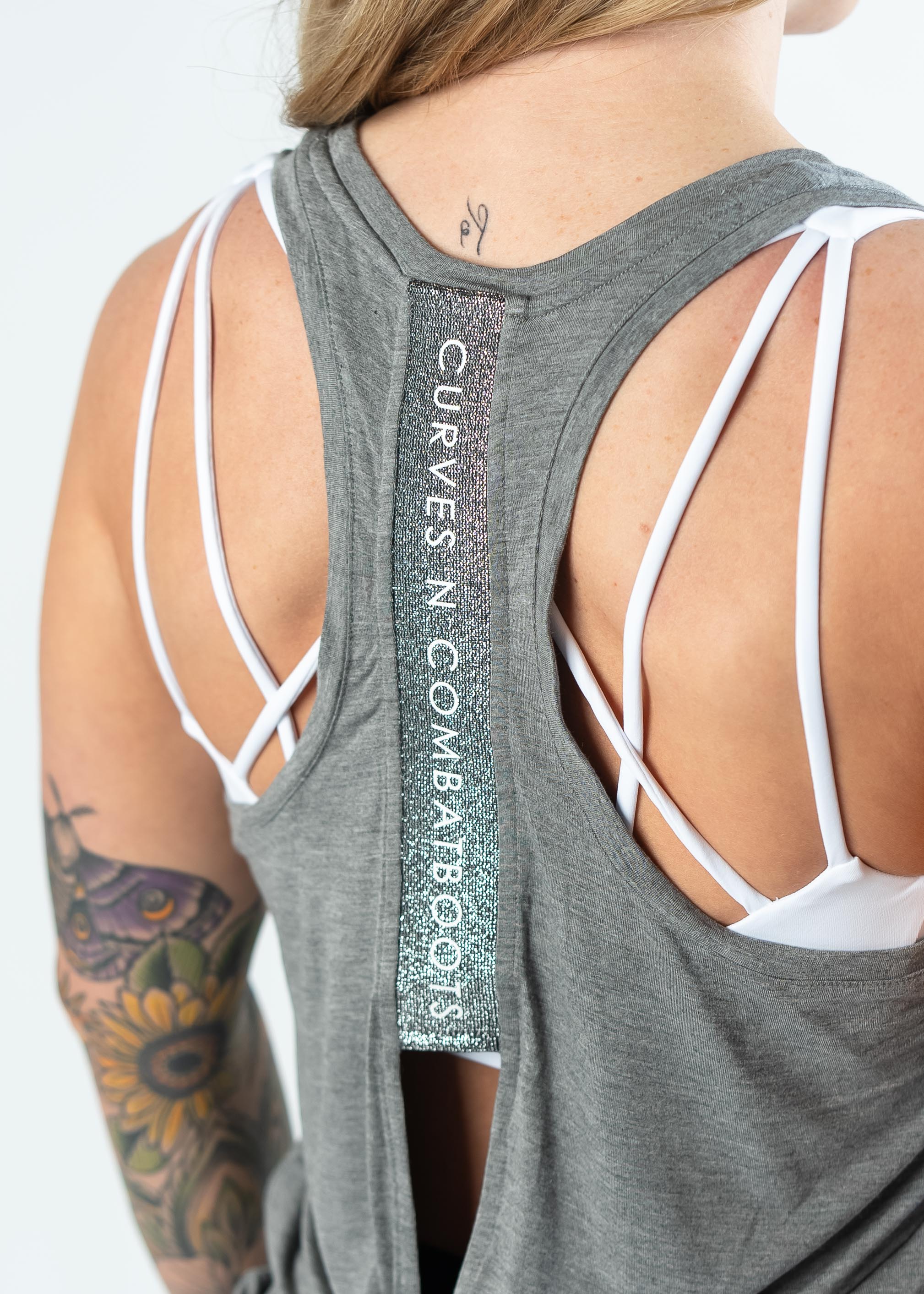 Women's Grey Tie Back Tank Top - Comfortable & Stylish for Summer, Beach, and Casual Wear