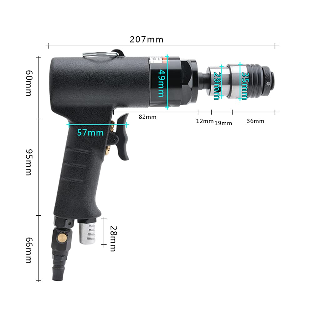 MXBAOHENG Pneumatic Tapping Machine M3-M12, 750 RPM, 1.55kg, Black - High-Speed Metal Threading Tool for DIY, Automotive & Industrial Applications