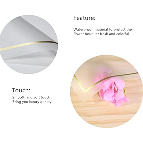 Premium Waterproof Korean Flower Wrapping Paper - 58x58cm (20pcs) Half Transparent Floral Bouquet Decoration for Florist Supplies - White | Perfect for Wedding, Birthday, Anniversary & Gift Wrapping