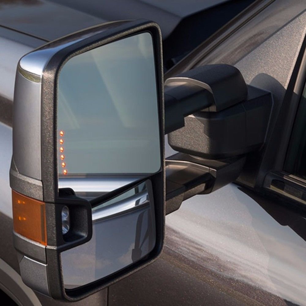 2007-2013 Chevy Silverado Sierra Avalanche Suburban Tahoe Towing Mirrors - Power Heated Side Mirrors with LED Turn Signal, Arrow & Clearance Lights - Chrome Cover Pair (Fits 2007+ New Body Style) | Perfect for Towing Trailers, Boats & RVs - Enhanced Visibility & Safety