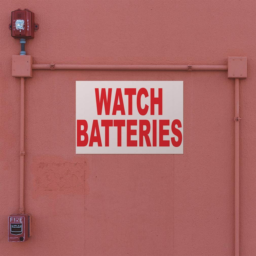 Premium Red Industrial Vinyl Safety Decal Stickers - Multiple Sizes (36x24 Inches) - Durable Watch Batteries & Business Labels - Perfect for Workplace Safety Signs, Equipment Labeling & Industrial Organization