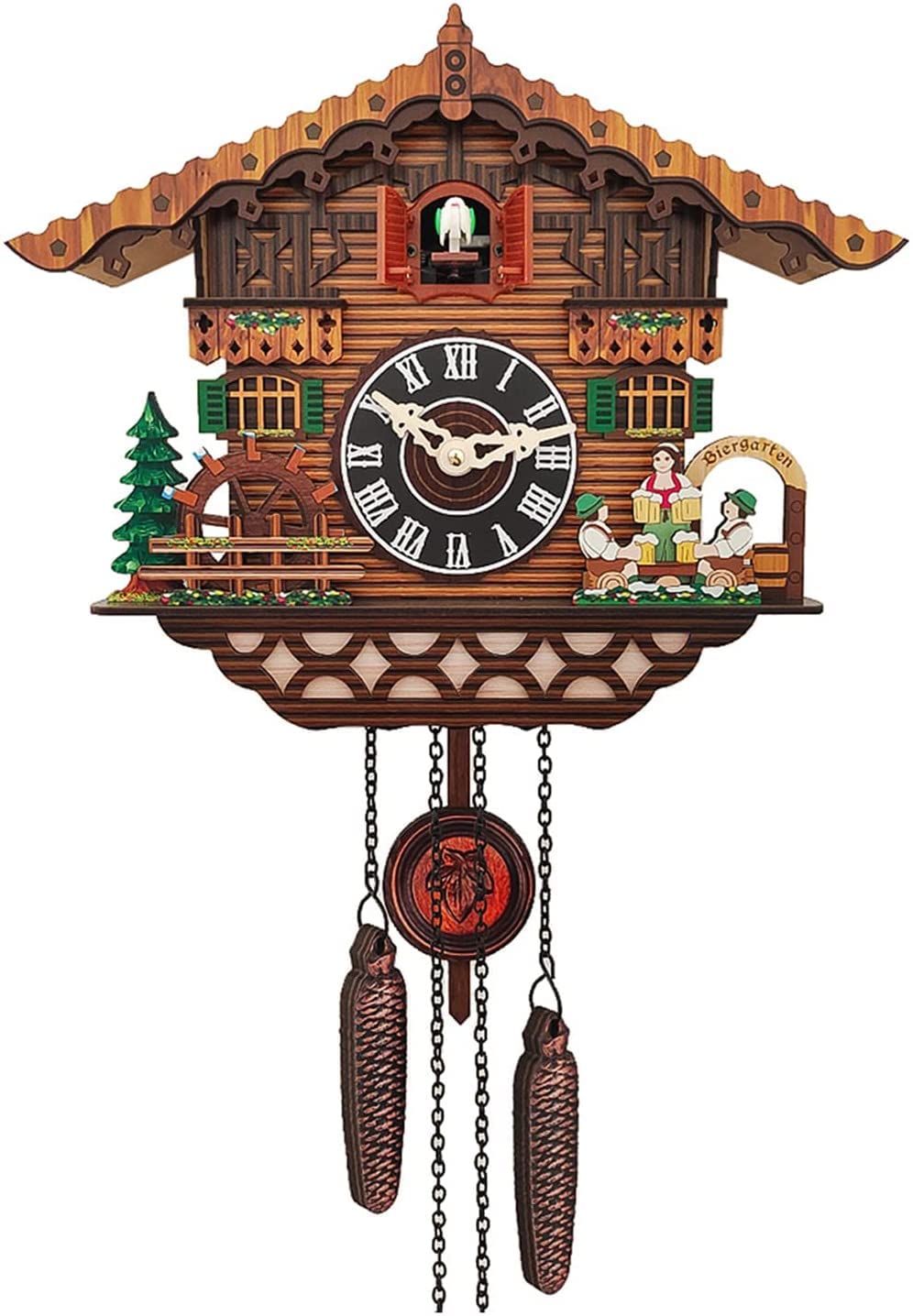 Vintage Modern Cuckoo Clock with Singing Bird & Pendulum - Handcrafted Wooden Wall Clock for Home, Living Room, Kitchen & Office Decor (Multiple Colors Available) | Perfect for Rustic, Farmhouse & Traditional Interior Design Styles