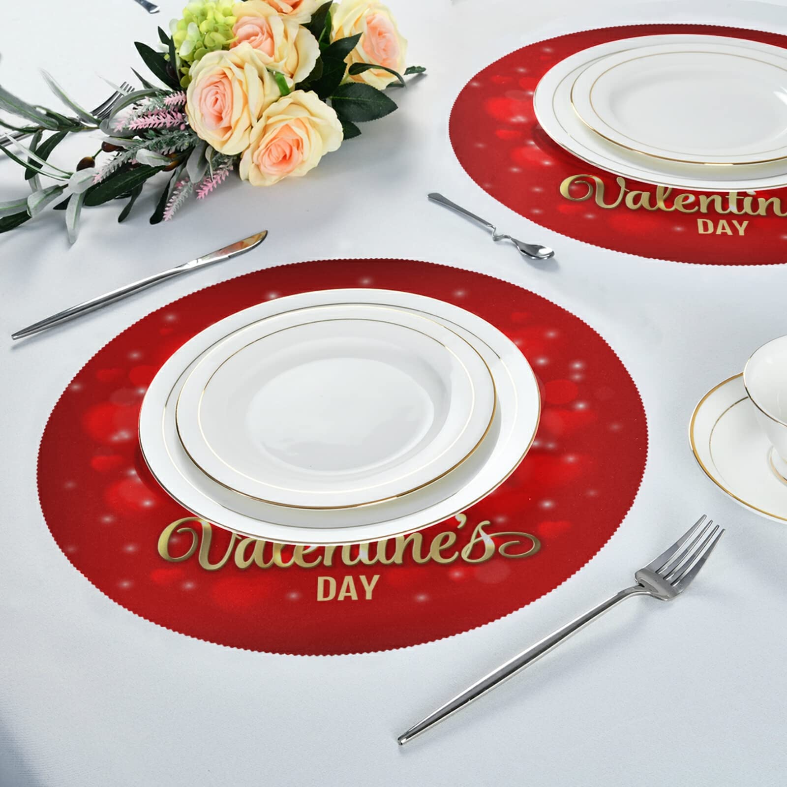 4 Pack Heat-Resistant Washable Placemats for Kitchen & Dining - Non-Slip Table Mats for Everyday Meals, Parties & Holiday Gatherings