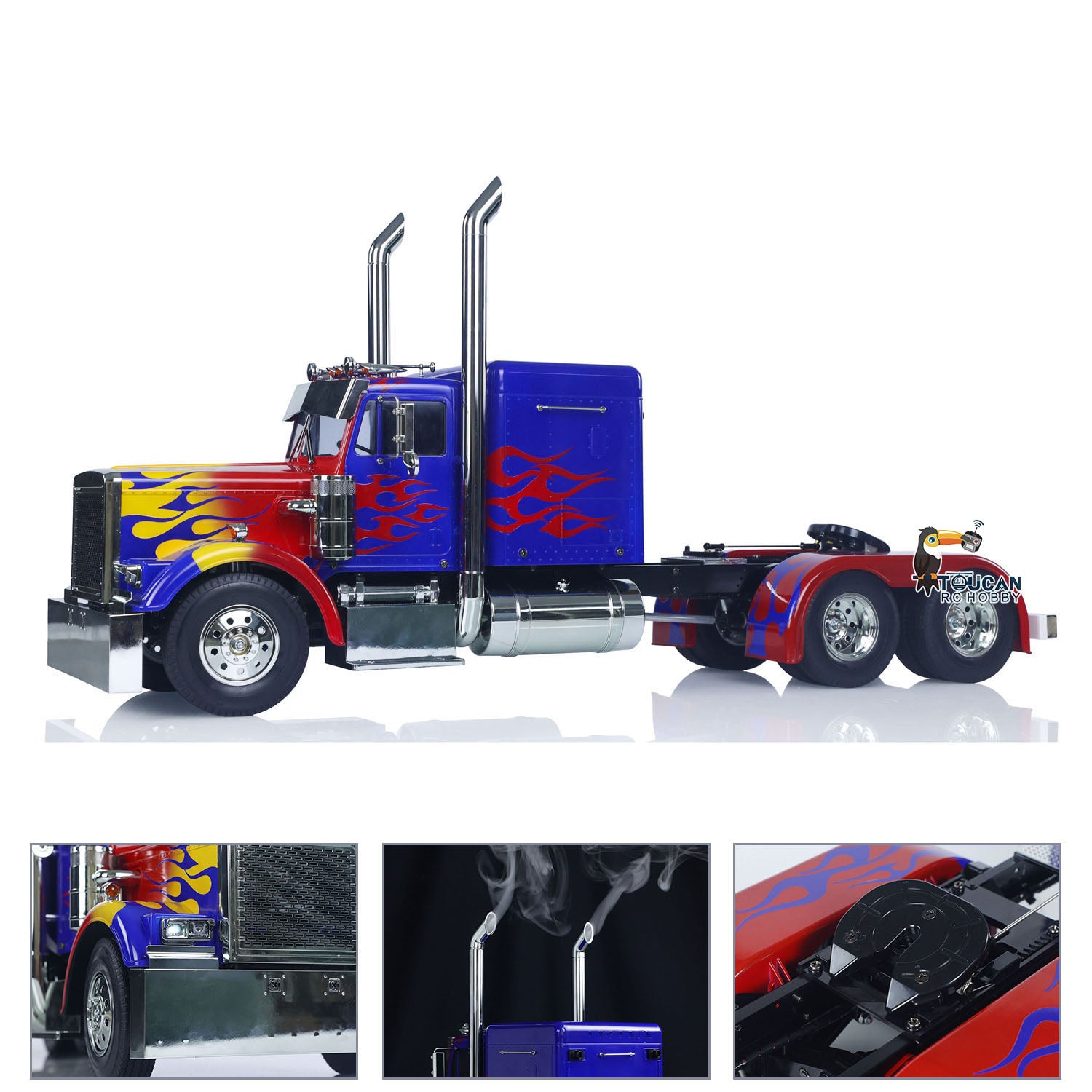 TAMIYA 1/14 Scale 6x4 RC Tractor Truck Model Kit 56344 - Remote Control Car with Assembled Painted Body, LED Lights, ESC, Servo, Smoke Unit & Sound System - Perfect for RC Hobbyists and Truck Enthusiasts