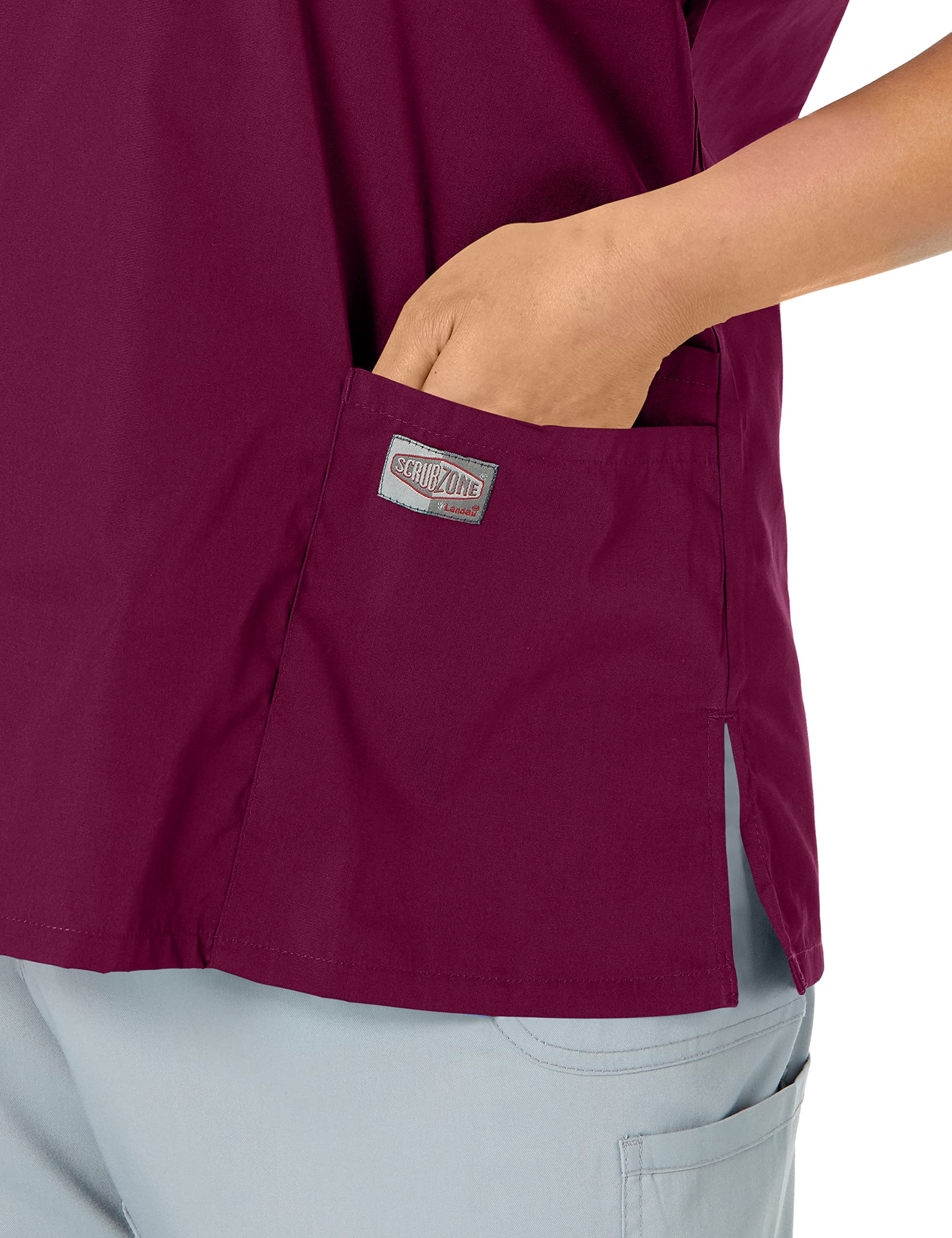 Landau Scrub Zone Relaxed Fit 2-Pocket V-Neck Scrub Top for Women 70221 - Comfortable Medical Uniform for Nurses, Doctors & Healthcare Professionals - Perfect for Hospitals, Clinics & Long Shifts