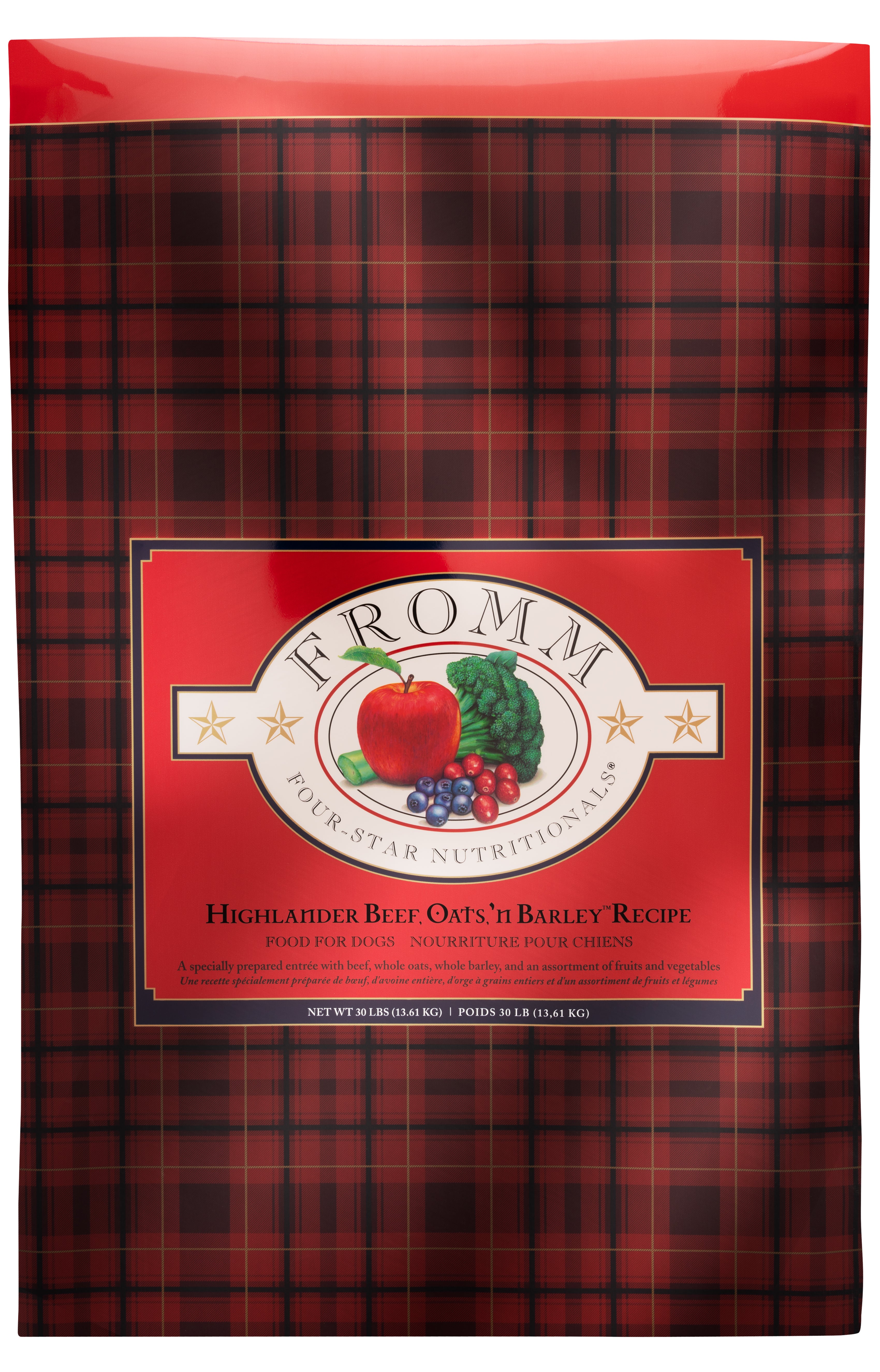 Fromm Four Star Grain-Free Dry Dog Food - Highlander Beef & Oats Recipe - Premium Nutrition for Active Dogs - Perfect for Outdoor Adventures & Training Rewards