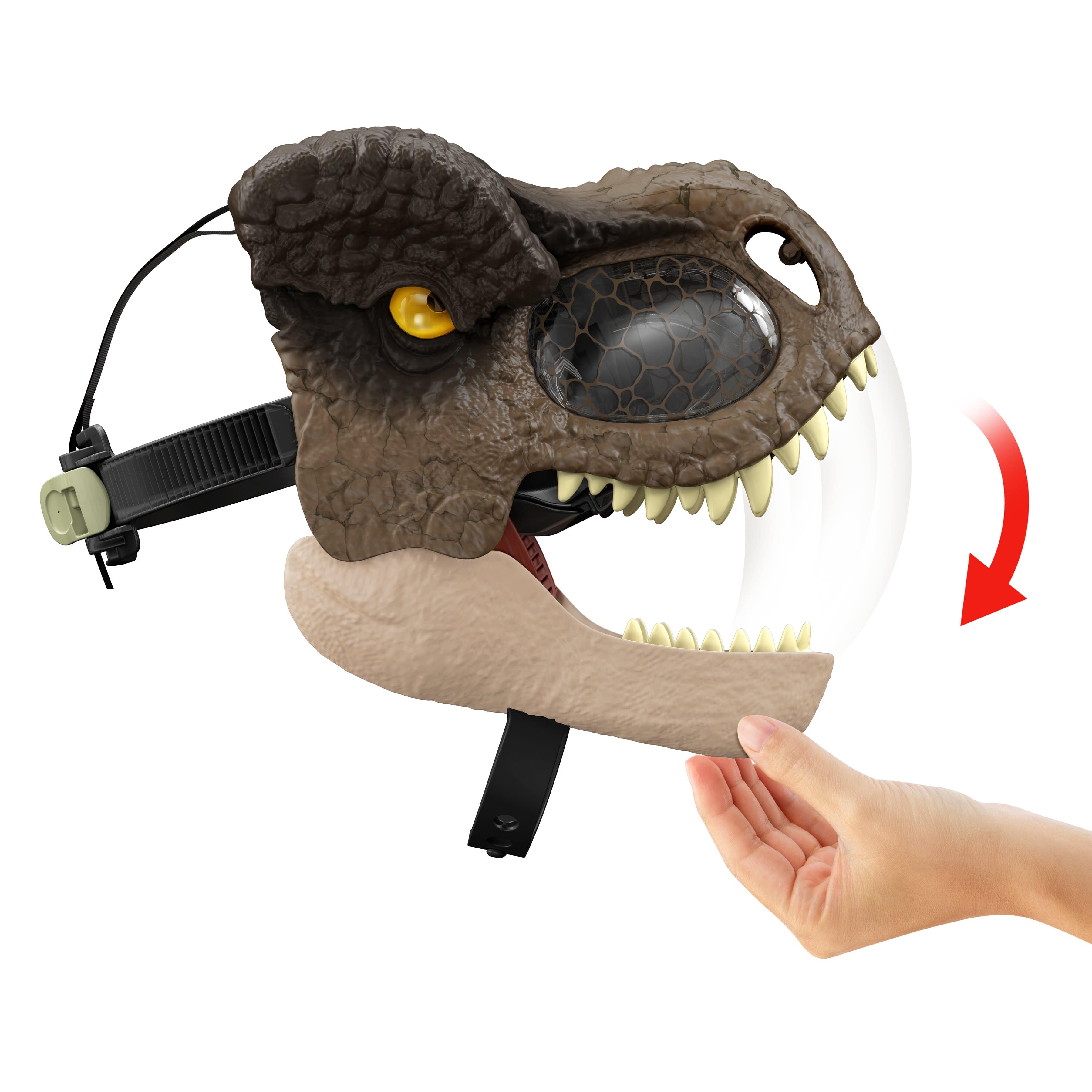 Jurassic World Dominion T-Rex Chomp N Roar Mask - Dinosaur Costume Mask for Kids & Adults - Perfect for Halloween, Cosplay, and Movie-Themed Parties