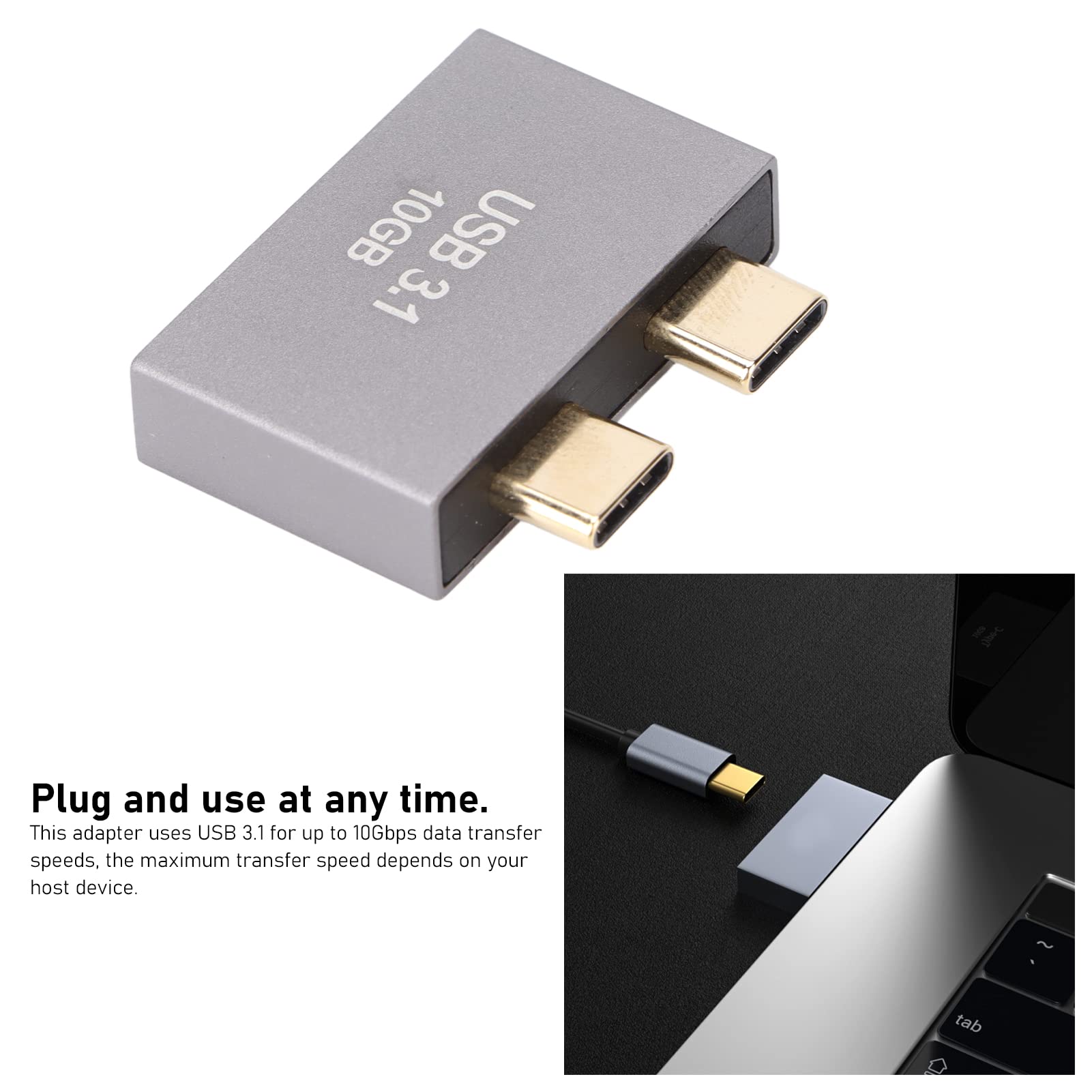 USB C to USB 3.1 Adapter - 2-in-1 Dual Port Converter (10Gbps) - USB-C Male to USB Female Adapter for iPhone, Android, MacBook, Laptop, PC - Perfect for Data Transfer & Charging Multiple Devices