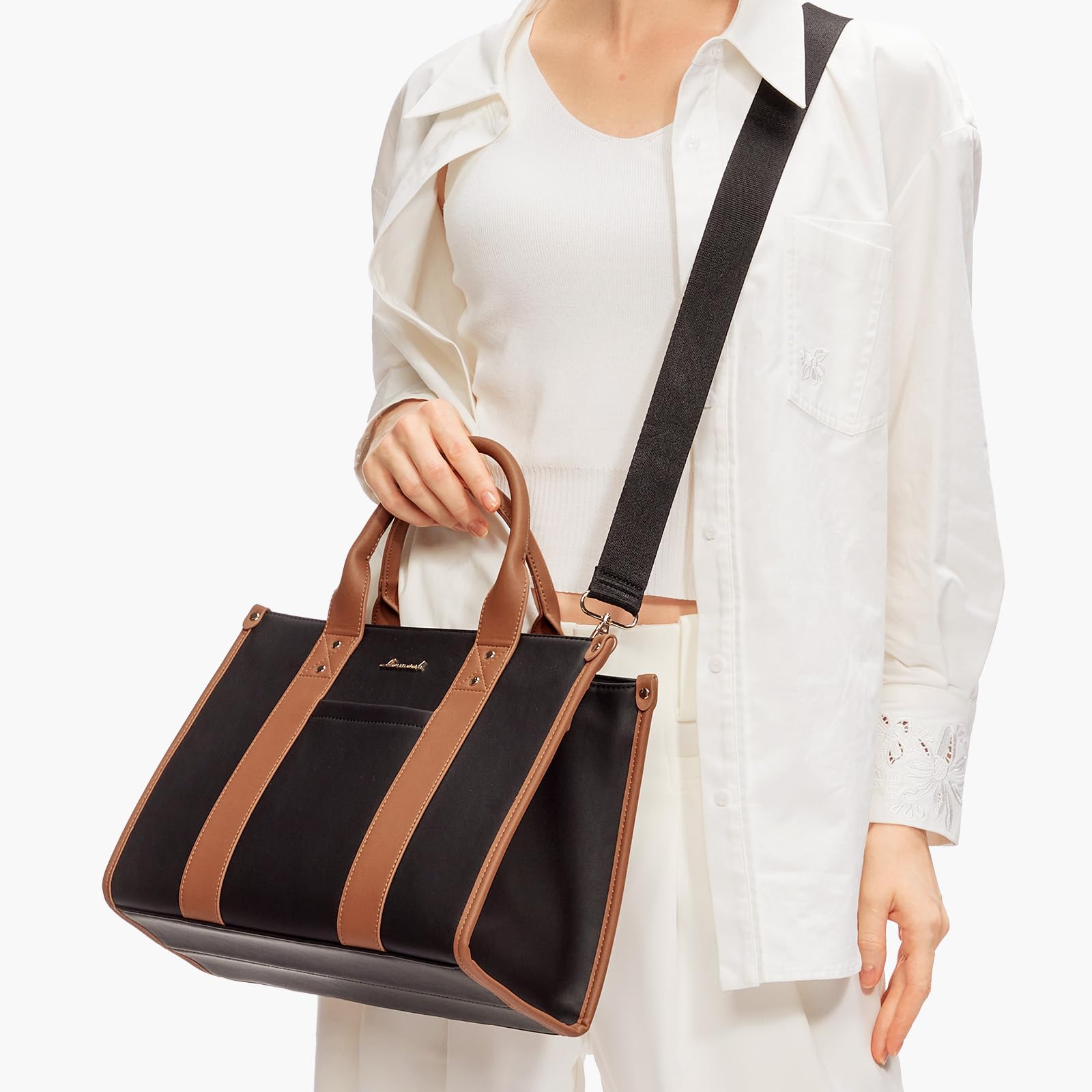 LOVEVOOK Genuine Leather Tote Bag for Women - Stylish Shoulder, Crossbody & Top Handle Purse with Secure Zipper Closure | Perfect for Work, Travel & Everyday Use