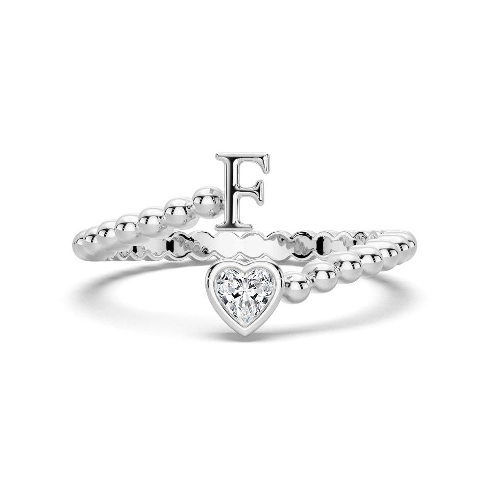 Lab Grown Diamond Personalized Initial Promise Ring for Women - Custom Engraved 14K Gold/White Gold Name Letter Ring - Perfect for Anniversaries, Engagements & Special Occasions