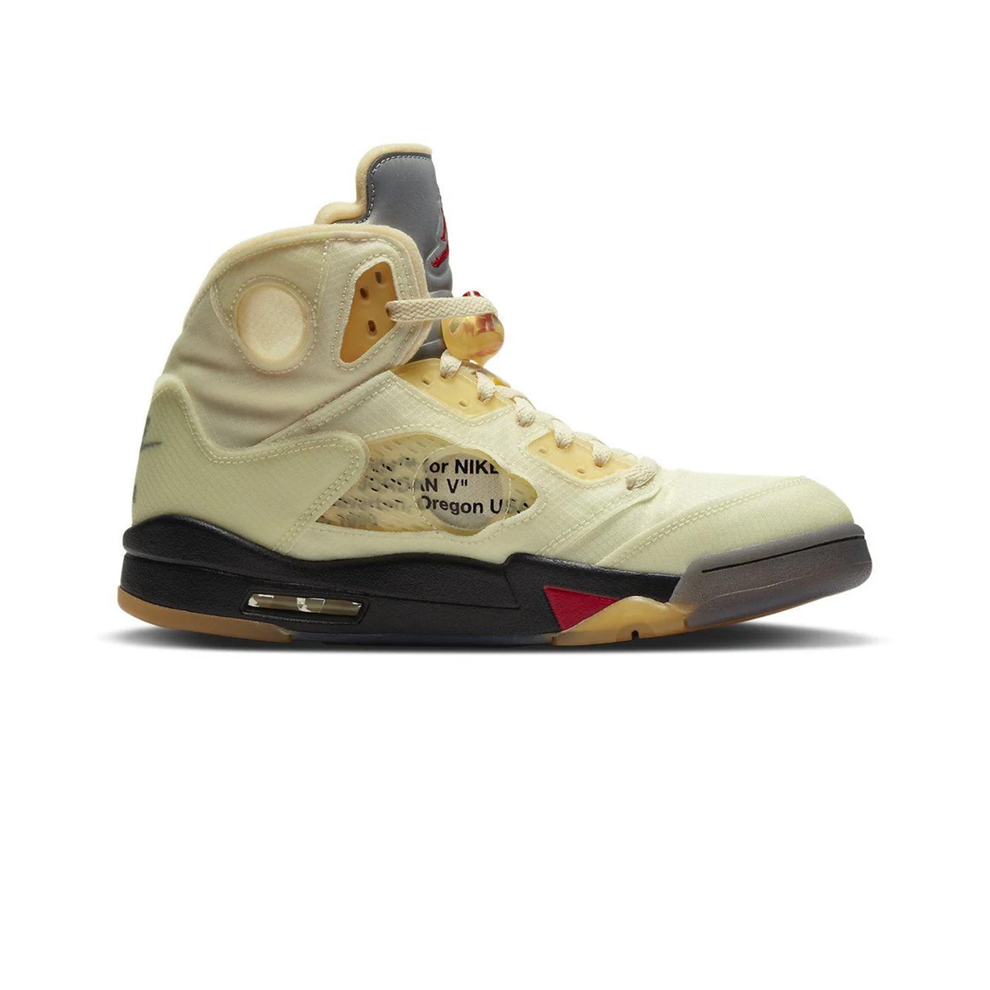 Authentic Air Jordan 5 x Off-White 'Sail' Retro Basketball Shoes - Limited Edition Sneakers for Men | Streetwear Fashion & Basketball Performance