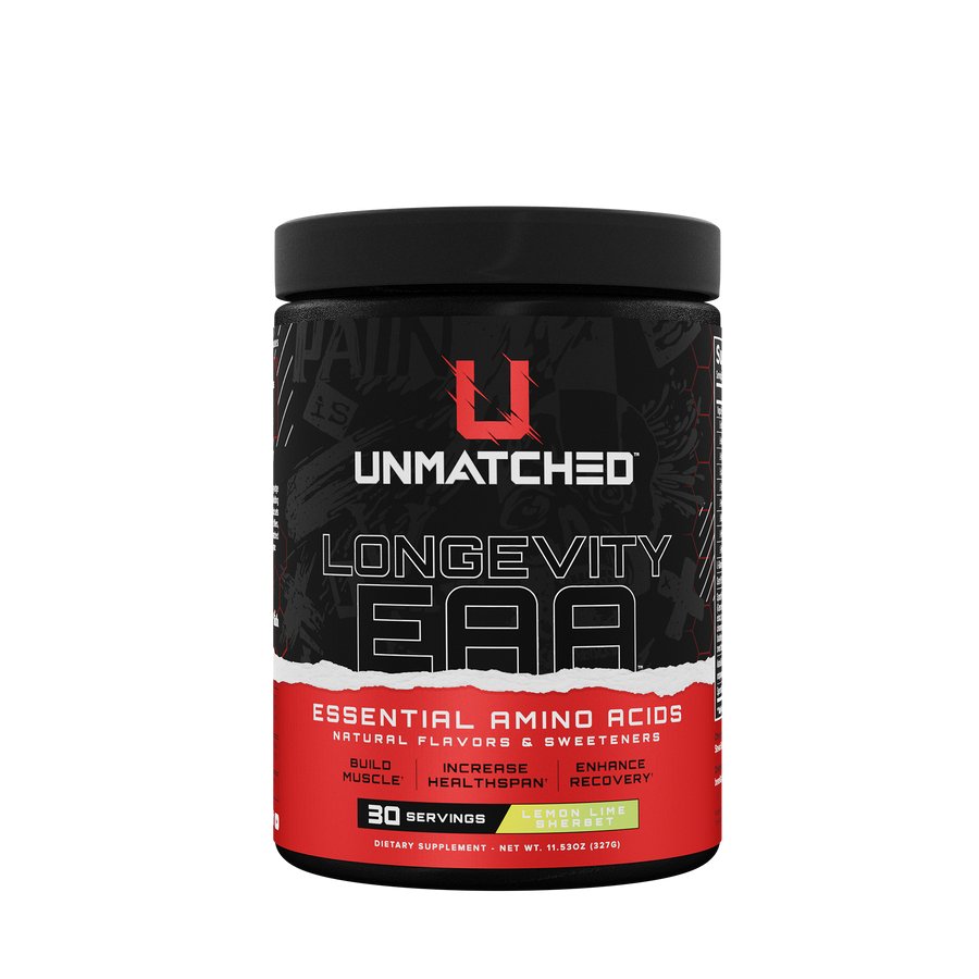 Longevity EAA Lemon Lime Sherbet Powder - Essential Amino Acid Supplement for Muscle Recovery & Performance - Pre/Post Workout, Fitness & Bodybuilding