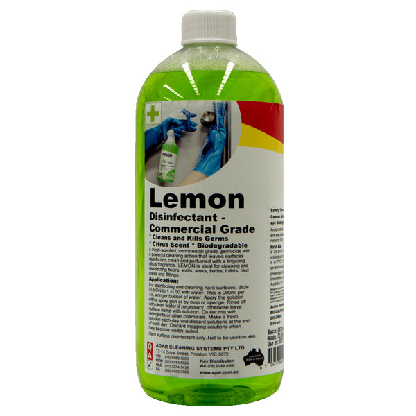 Commercial Grade Agar Lemon Disinfectant - Powerful Surface Cleaner for Hospitals, Restaurants & Homes | Kills 99.9% Germs & Bacteria