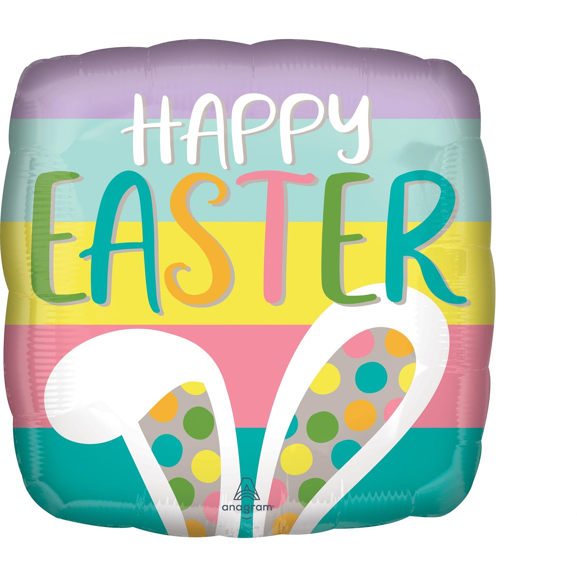 45cm Standard HX Happy Easter Bunny Ears Balloon - Party Decorations, Easter Celebration, Spring Festival, Birthday Party Supplies