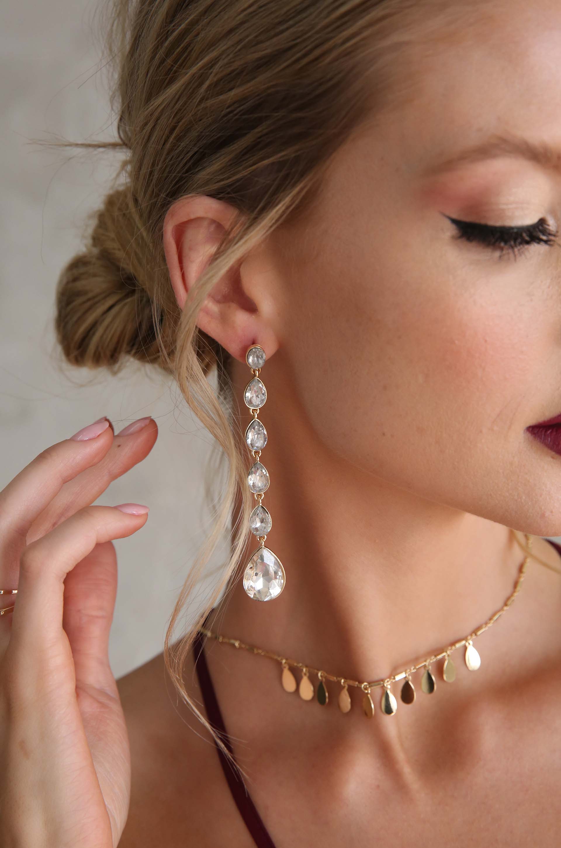 Crystallized Drop Earrings for Women - Elegant Dangling Jewelry for Parties, Weddings & Special Occasions | Handmade Gemstone Earrings