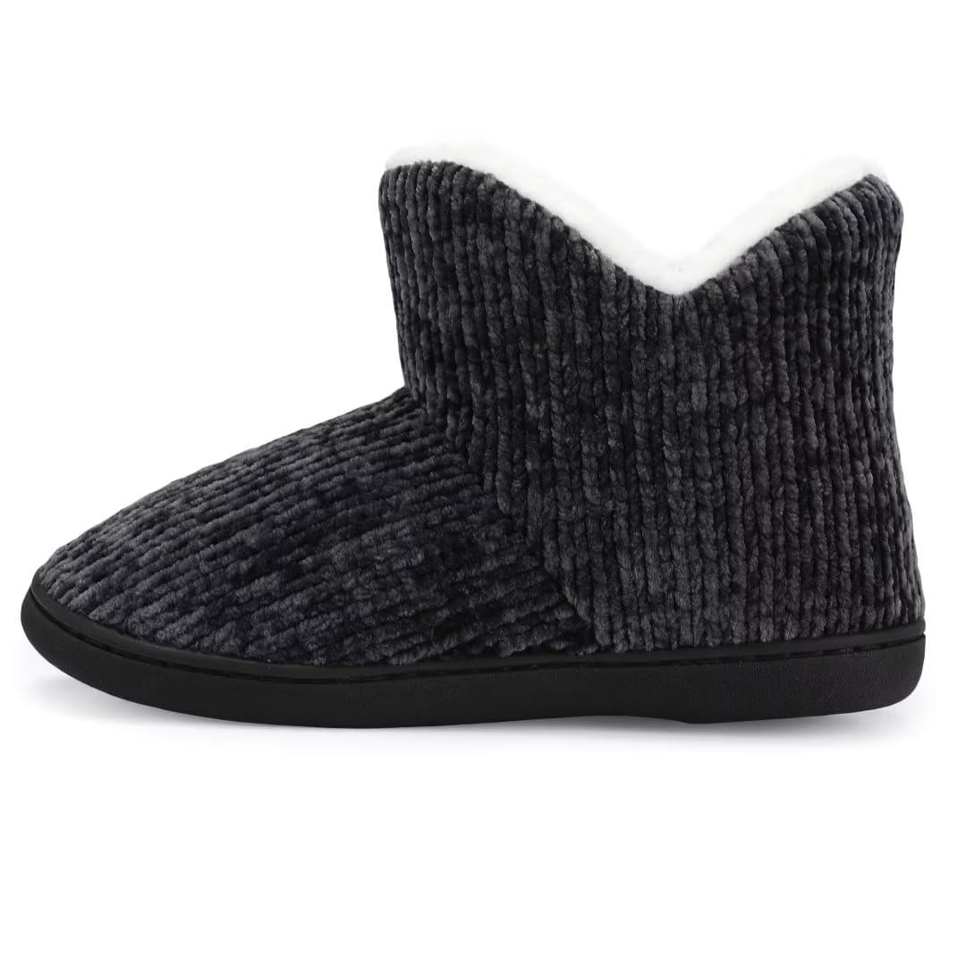 TUOBUQU Women's Cozy Fluffy Plush Bootie Slippers - Warm Indoor/Outdoor Winter House Shoes for Comfort & Style - Perfect for Home, Office, and Cold Weather Wear