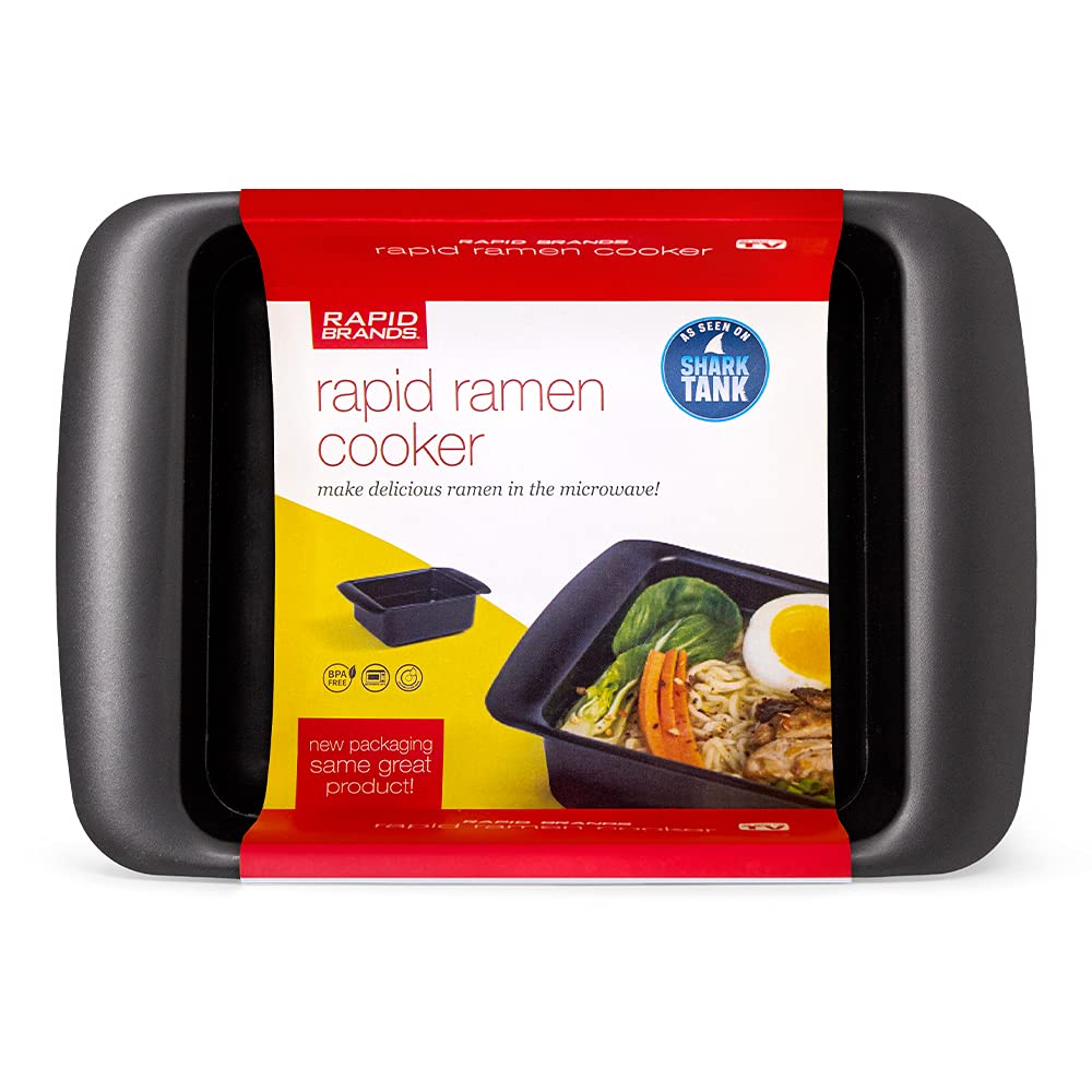 Rapid Ramen Cooker - 3-Minute Microwave Noodle Cooker - BPA Free & Dishwasher Safe - Black - Perfect for Dorm Rooms, Office Lunches & Quick Meals