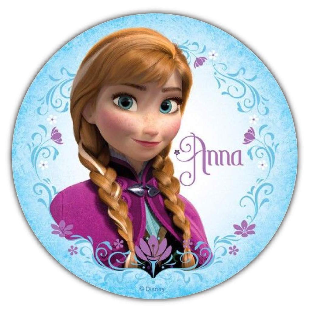 Frozen Anna Cartoon Face Sticker - 5 Inch Vinyl Decal for Car, Laptop, Phone, Window - Waterproof & Durable - Perfect for Kids' Rooms, School Supplies & DIY Decor
