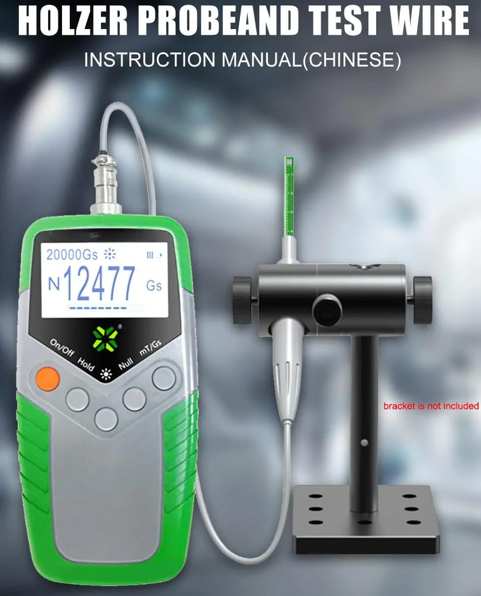 High Precision Digital Tesla Tester & Gaussmeter (0-2400mT) with Metal Probe - Handheld Magnetic Field Meter for Metal Detection, Industrial QA & Scientific Research - 5% Accuracy Tool Kit