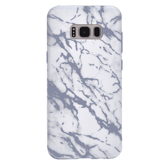 Premium White Marble & Blue Chrome Samsung Galaxy Phone Case - Durable Protection for Galaxy S21/S22/S23, Slim Fit with Shock Absorption - Perfect for Work, Travel & Everyday Use