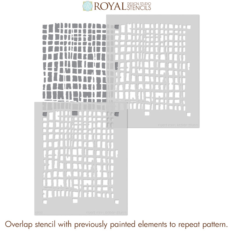 Loose Weave Furniture Stencil - Reusable DIY Painting Template for Wood, Fabric & Walls | Perfect for Home Decor, Upholstery & Craft Projects