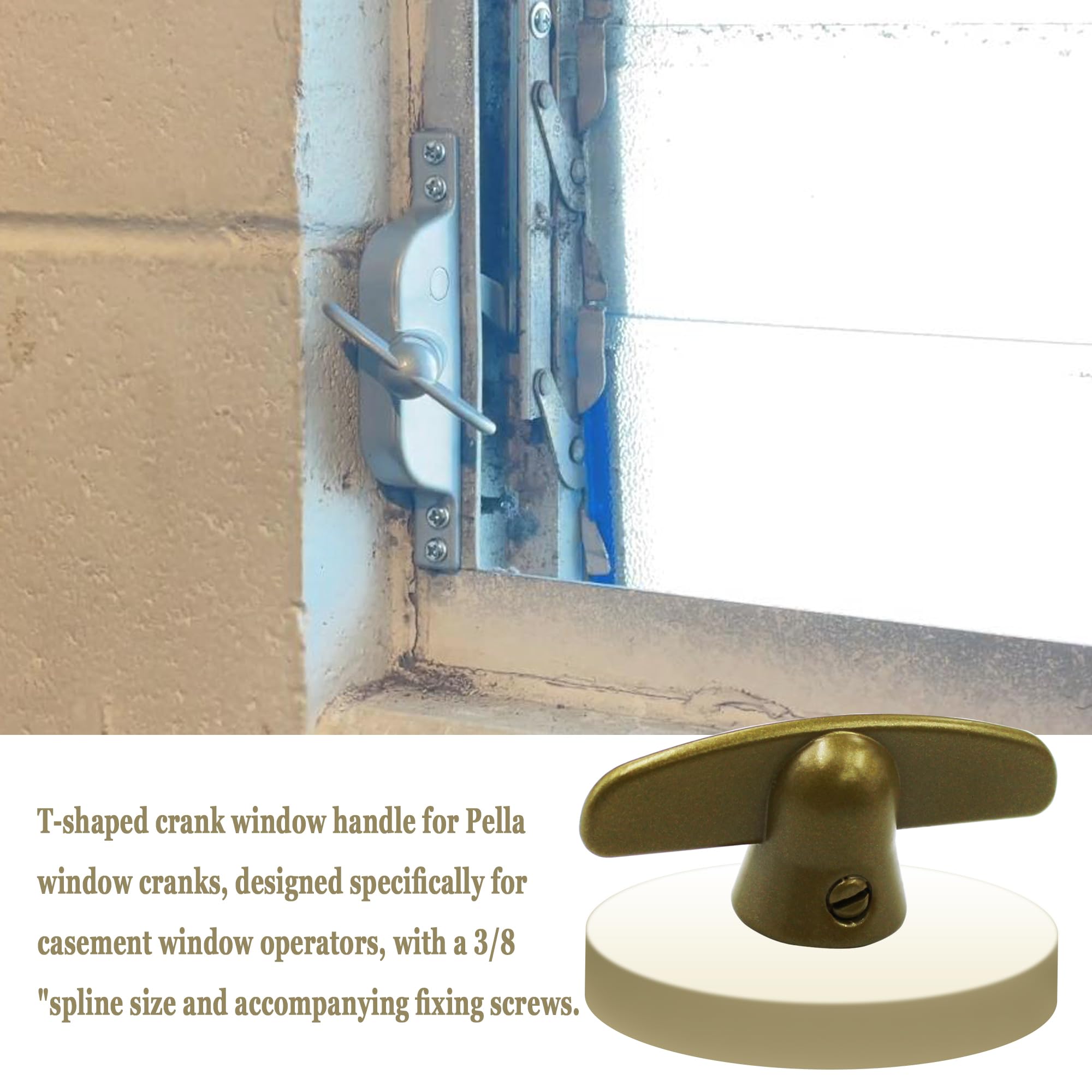 Pella Window T-Crank Handle Replacement - 3/8