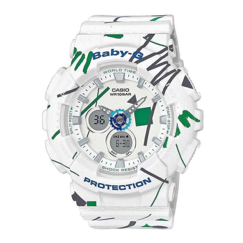CASIO BABY-G BA-120SC-7ADR Digital Quartz White Resin Women's Sport Watch - Waterproof & Shock Resistant for Running, Swimming & Outdoor Activities