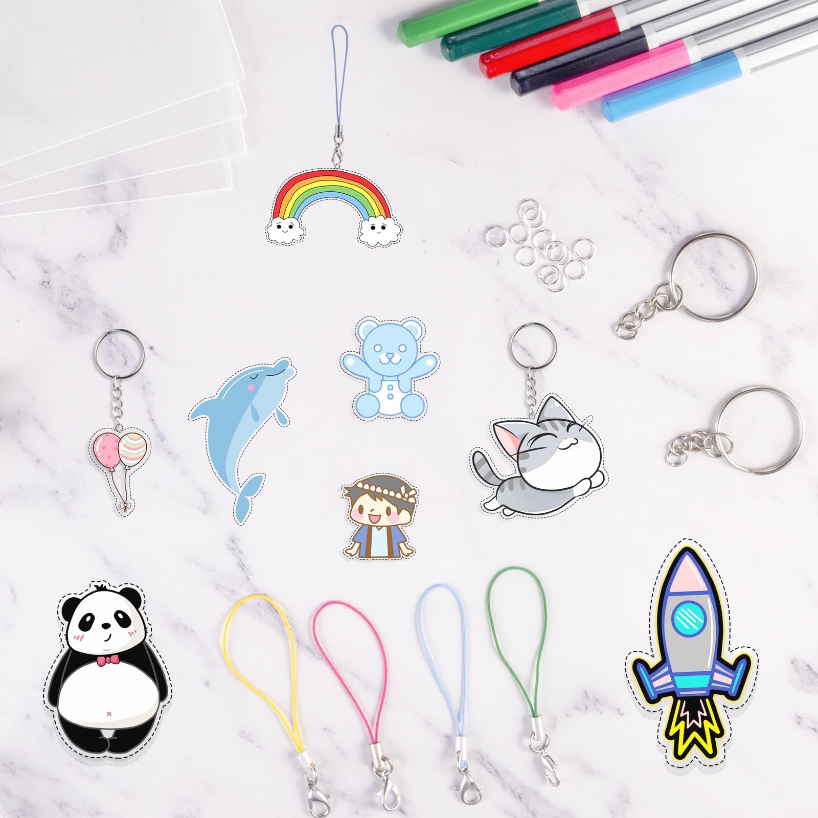 Shrinky Dinks Craft Kit - 25pcs Shrink Plastic Sheets with Tools for DIY Keychains, Jewelry & Art Projects | Heat Activated Shrink Film for Creative Crafts, Gifts & School Activities